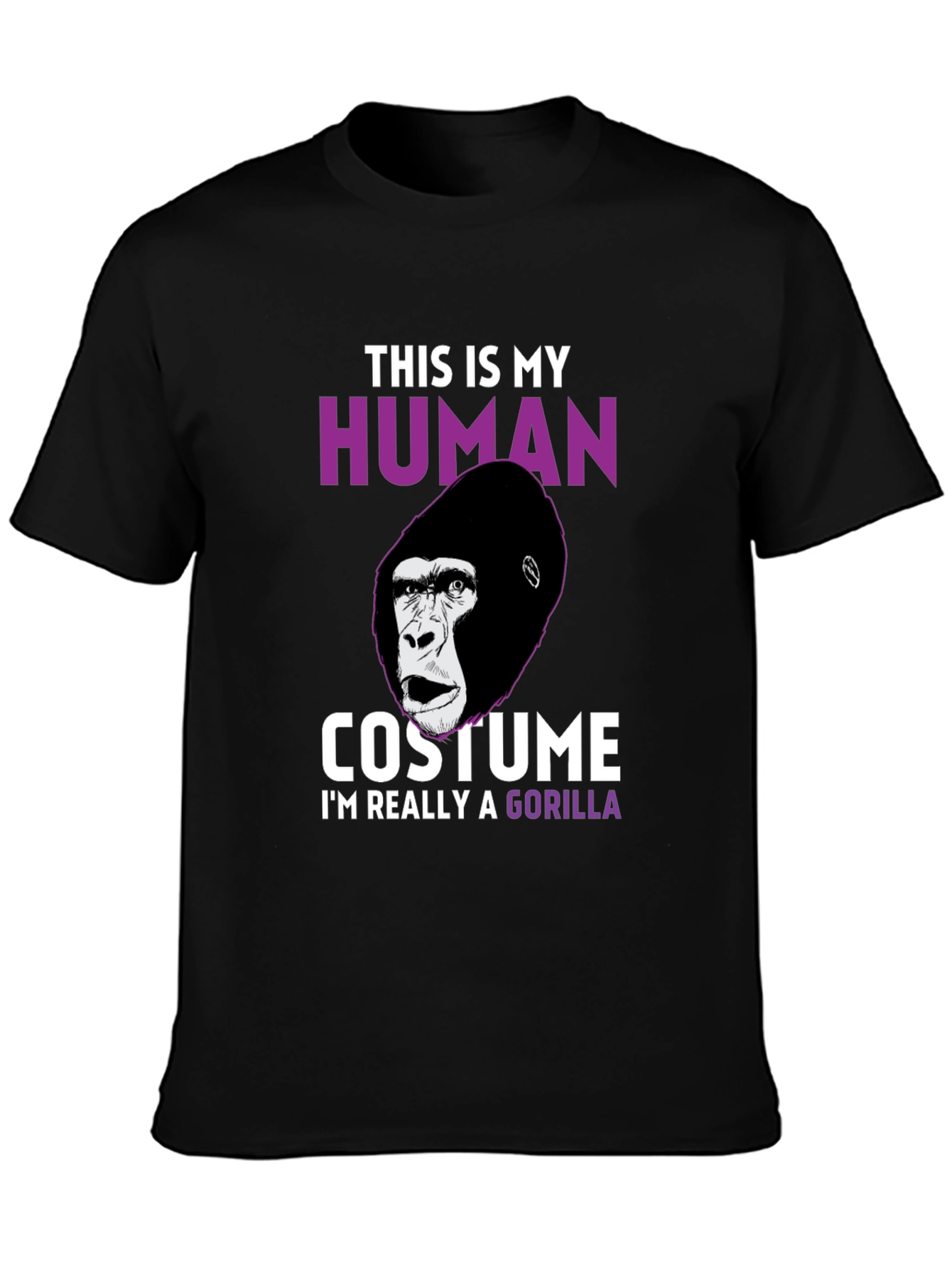 Black Human Costume Gorilla T-Shirt view 3
