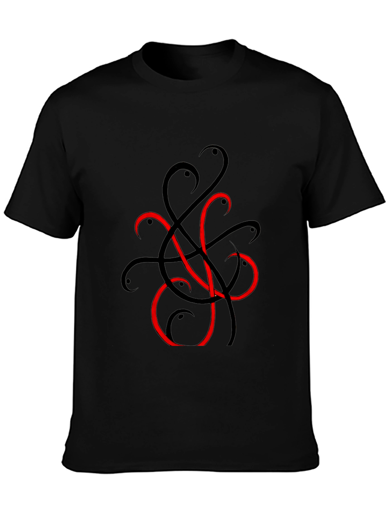 Black Abstract Snakes Tee - Cool Graphic T-Shirt view 3