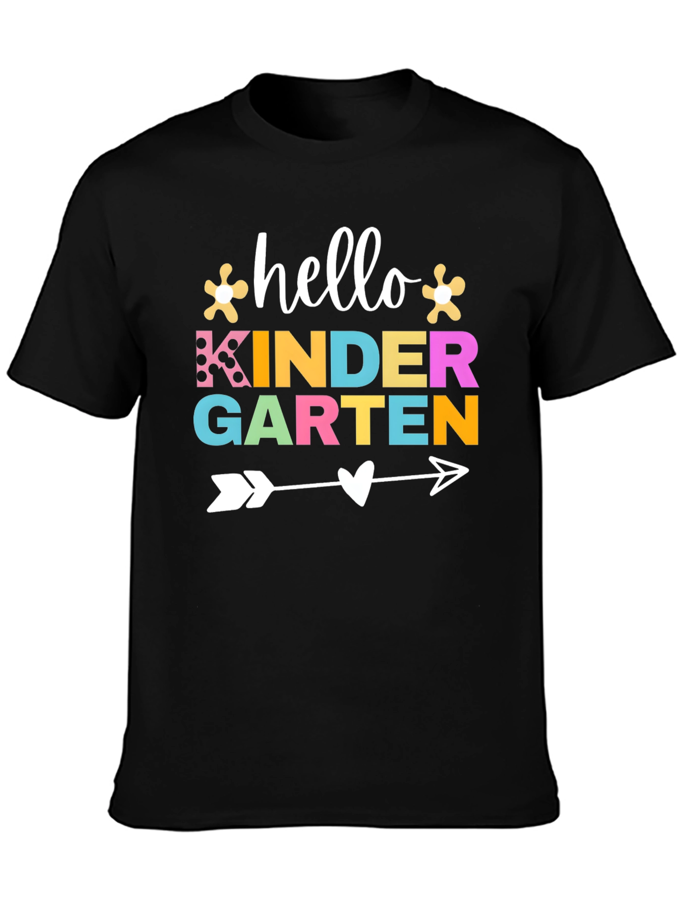 Black Hello Kindergarten T-Shirt view 3