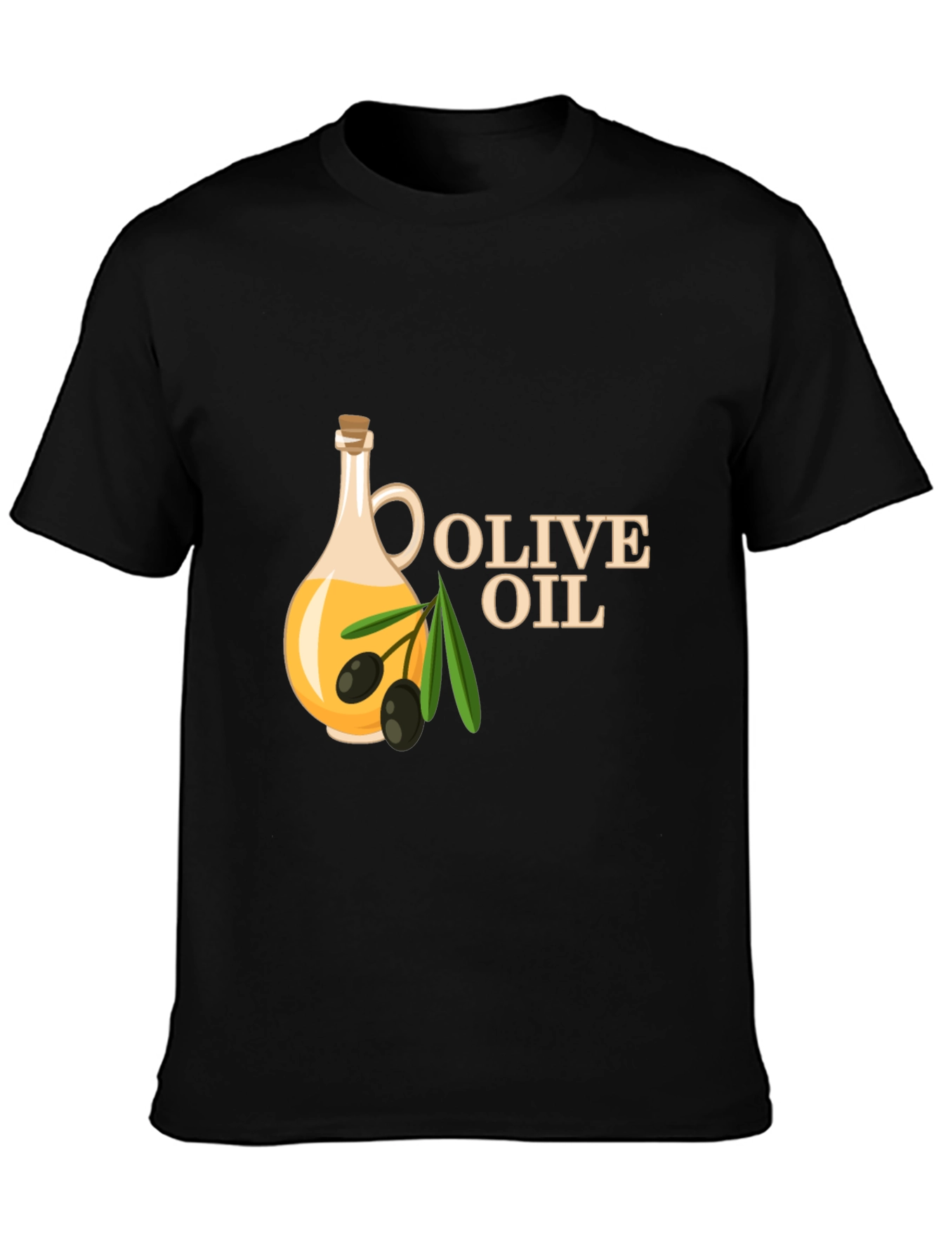 Black Olive Oil Graphic T-Shirt - Soft Cotton Blend view 3