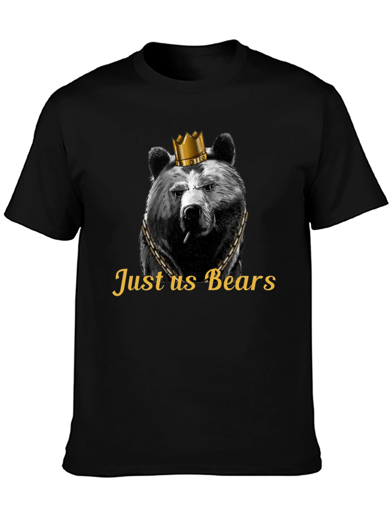Black Just Us Bears Graphic Tee - King Bear T-Shirt view 3