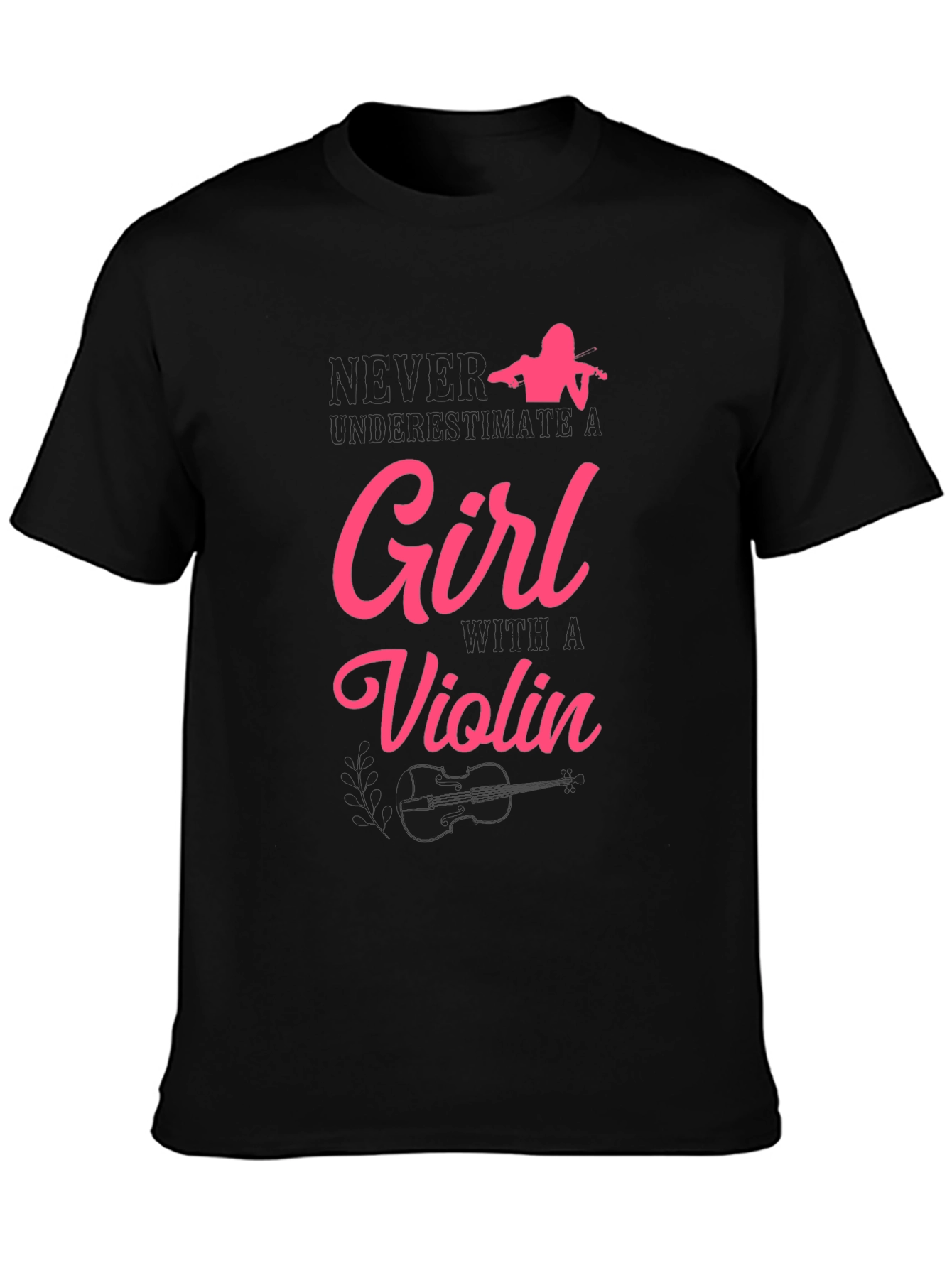 Black Girl with a Violin Graphic T-Shirt view 3