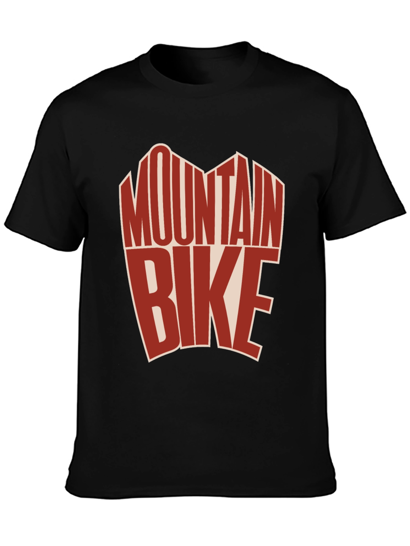 Black Mountain Bike Graphic Tee - Black Cotton T-Shirt view 3