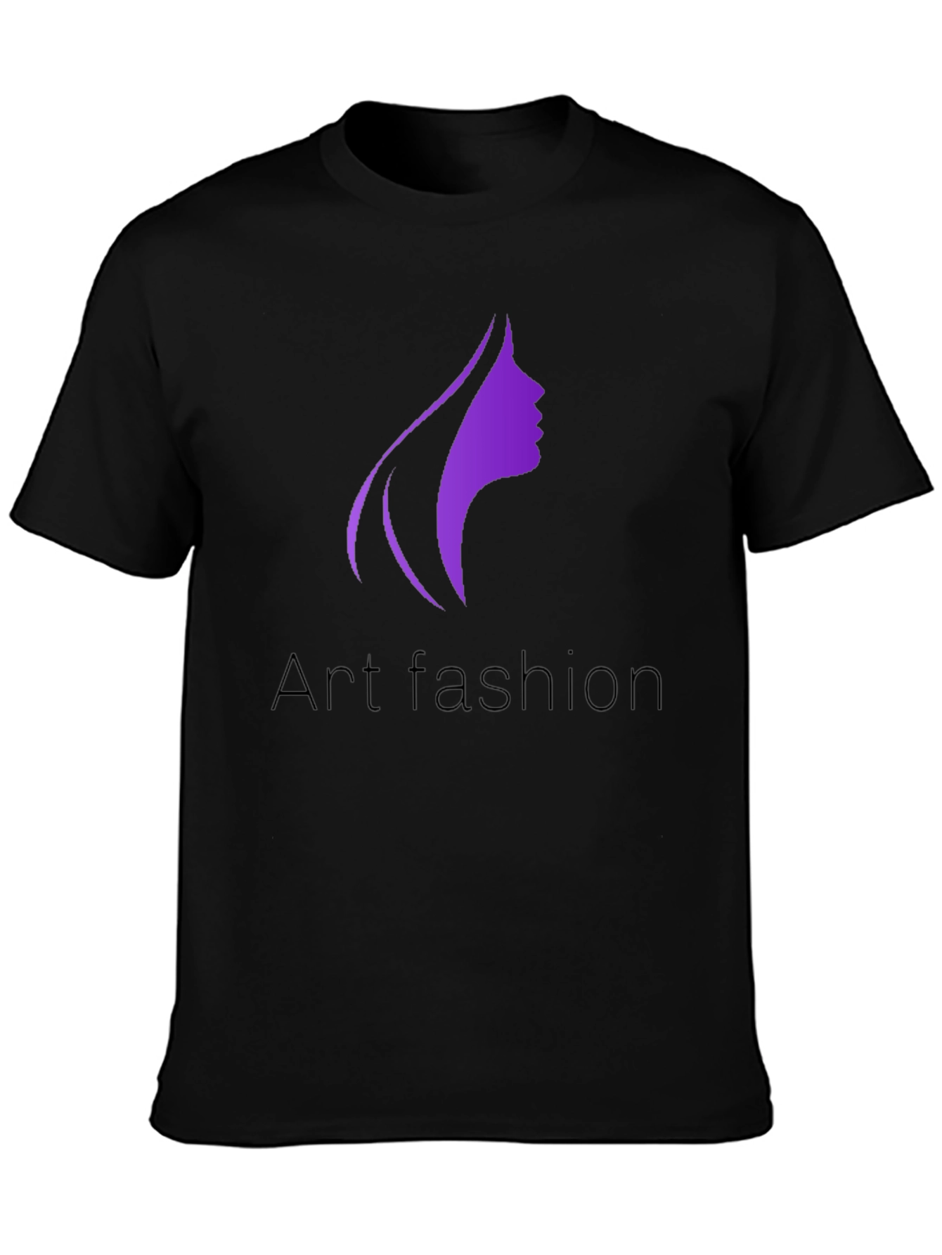 Black Art Fashion Graphic Tee - Stylish Black T-Shirt view 3