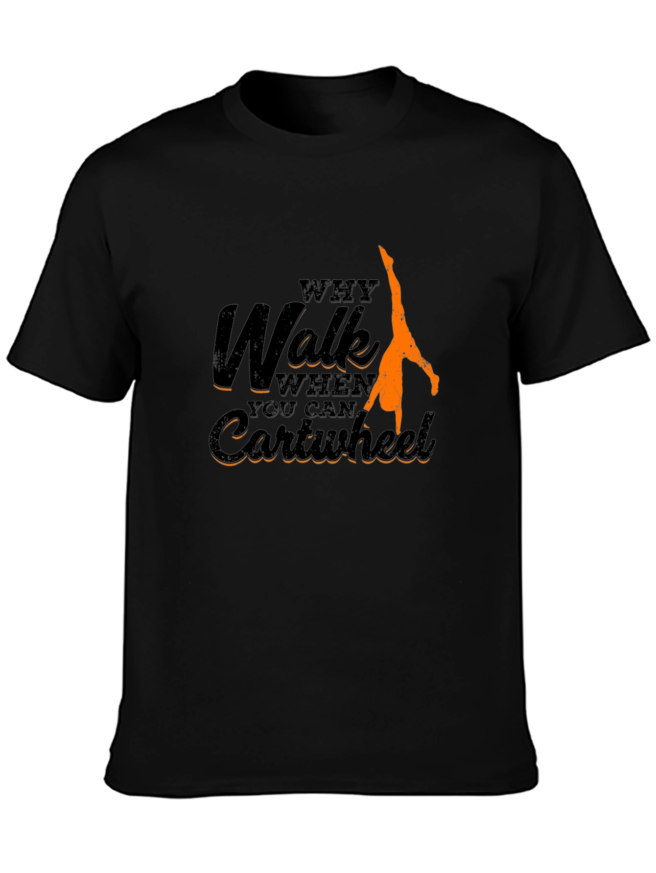 Black Why Walk, Cartwheel T-Shirt view 3