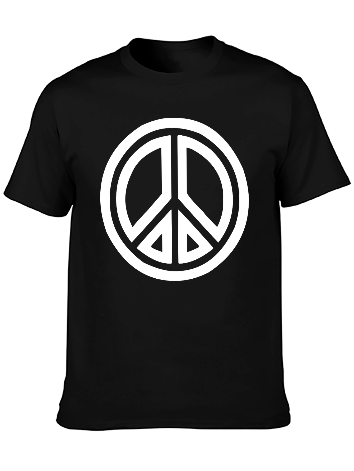 Black Peace Sign Black T-Shirt - Casual Style view 3