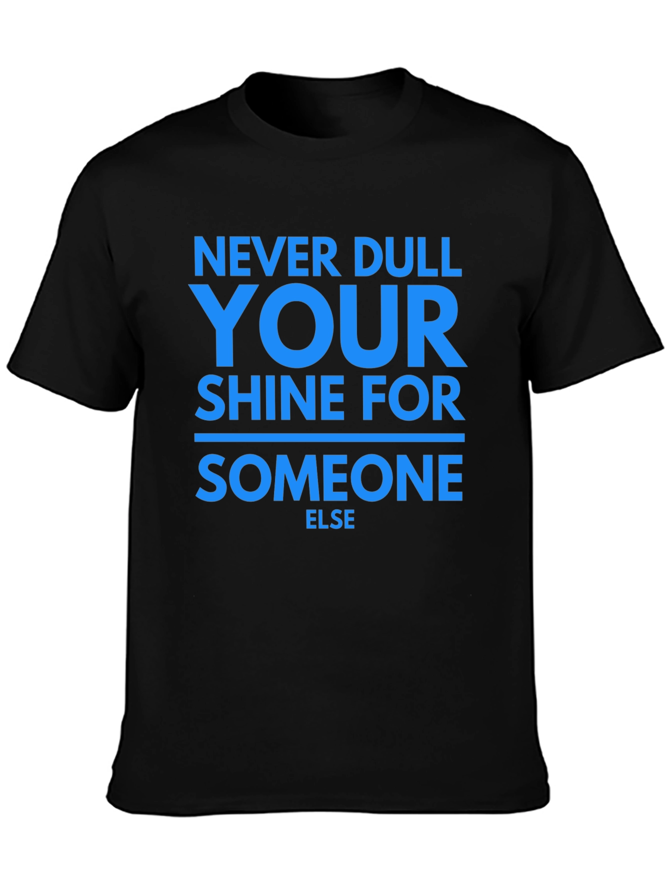 Black Motivational 'Never Dull Your Shine' Graphic Tee view 3
