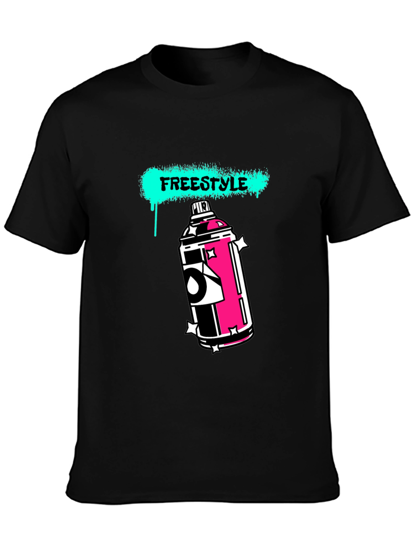 Black Freestyle Graphic T-Shirt - Urban Streetwear Tee view 3