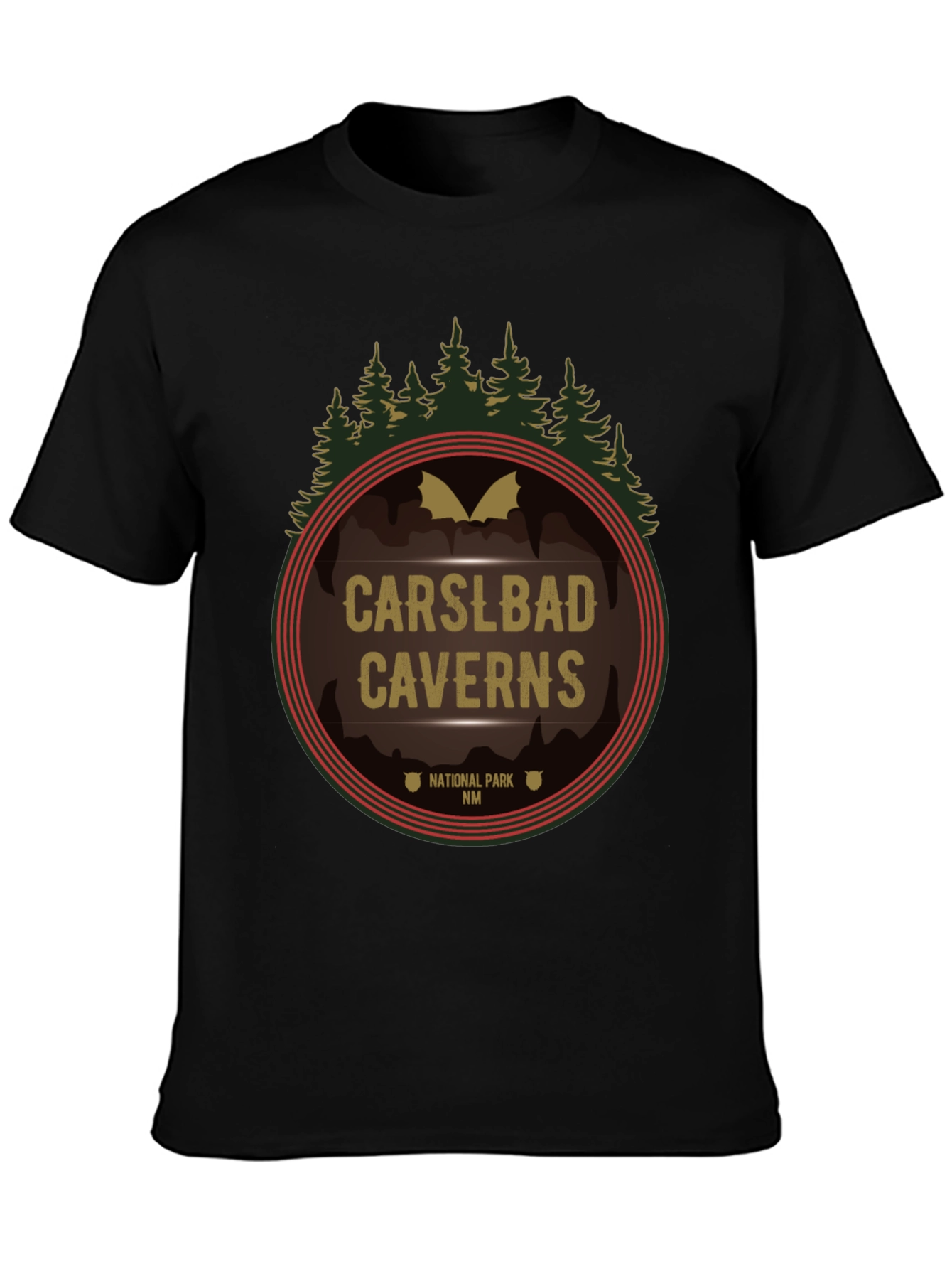 Black Carlsbad Caverns National Park Graphic Tee view 3