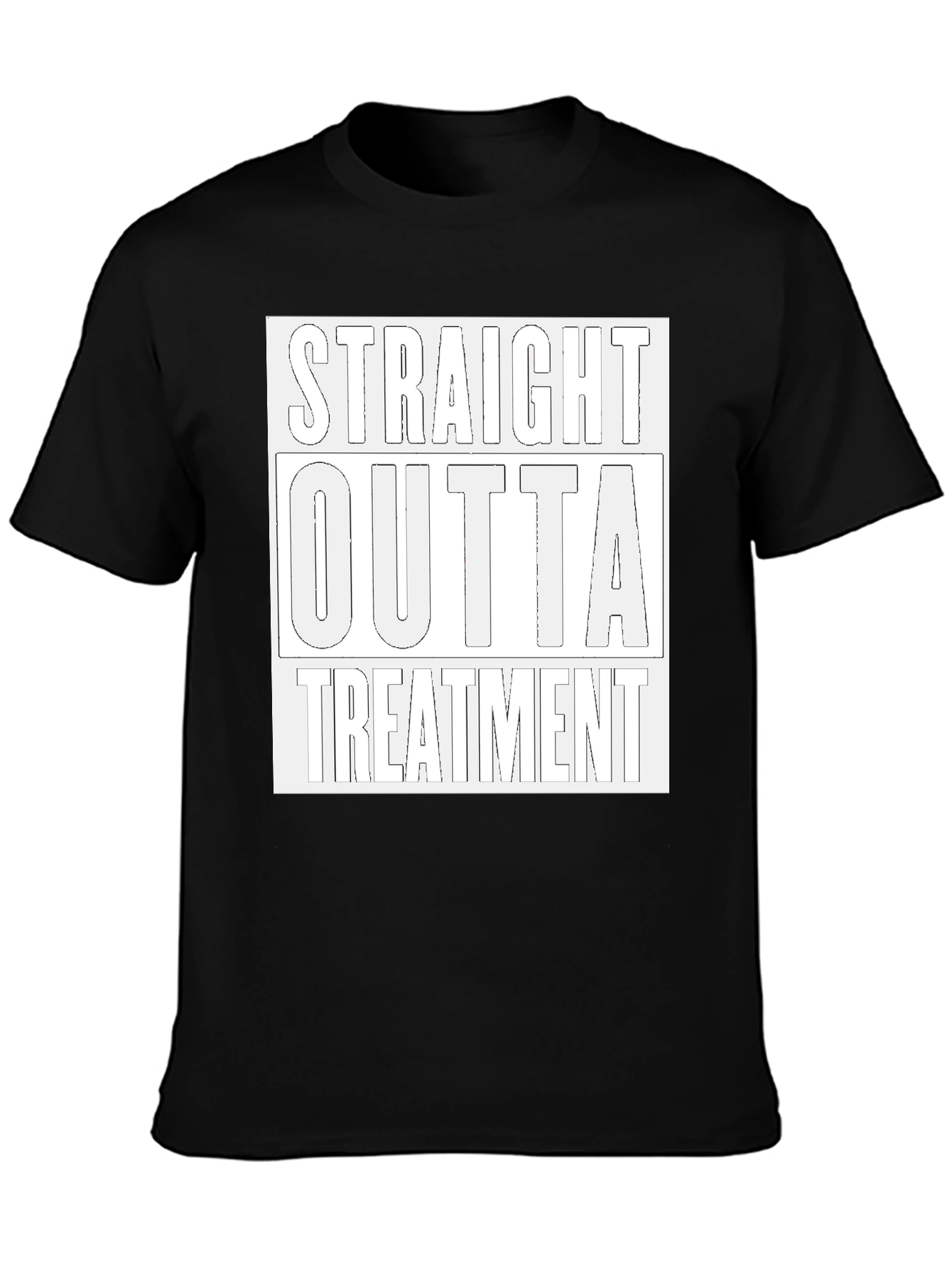 Black Straight Outta Treatment Graphic T-Shirt view 3