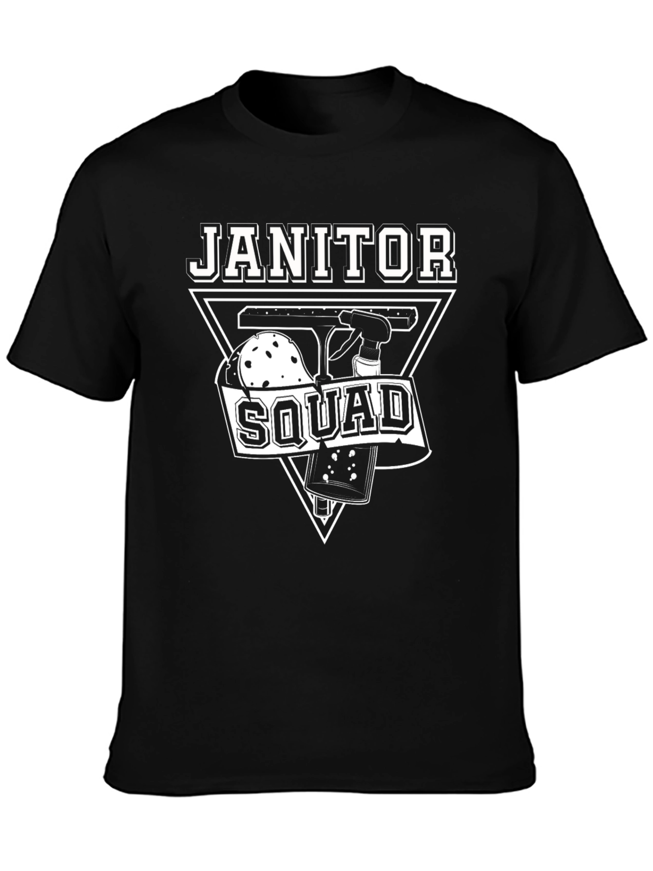 Black Janitor Squad Black Graphic T-Shirt view 3