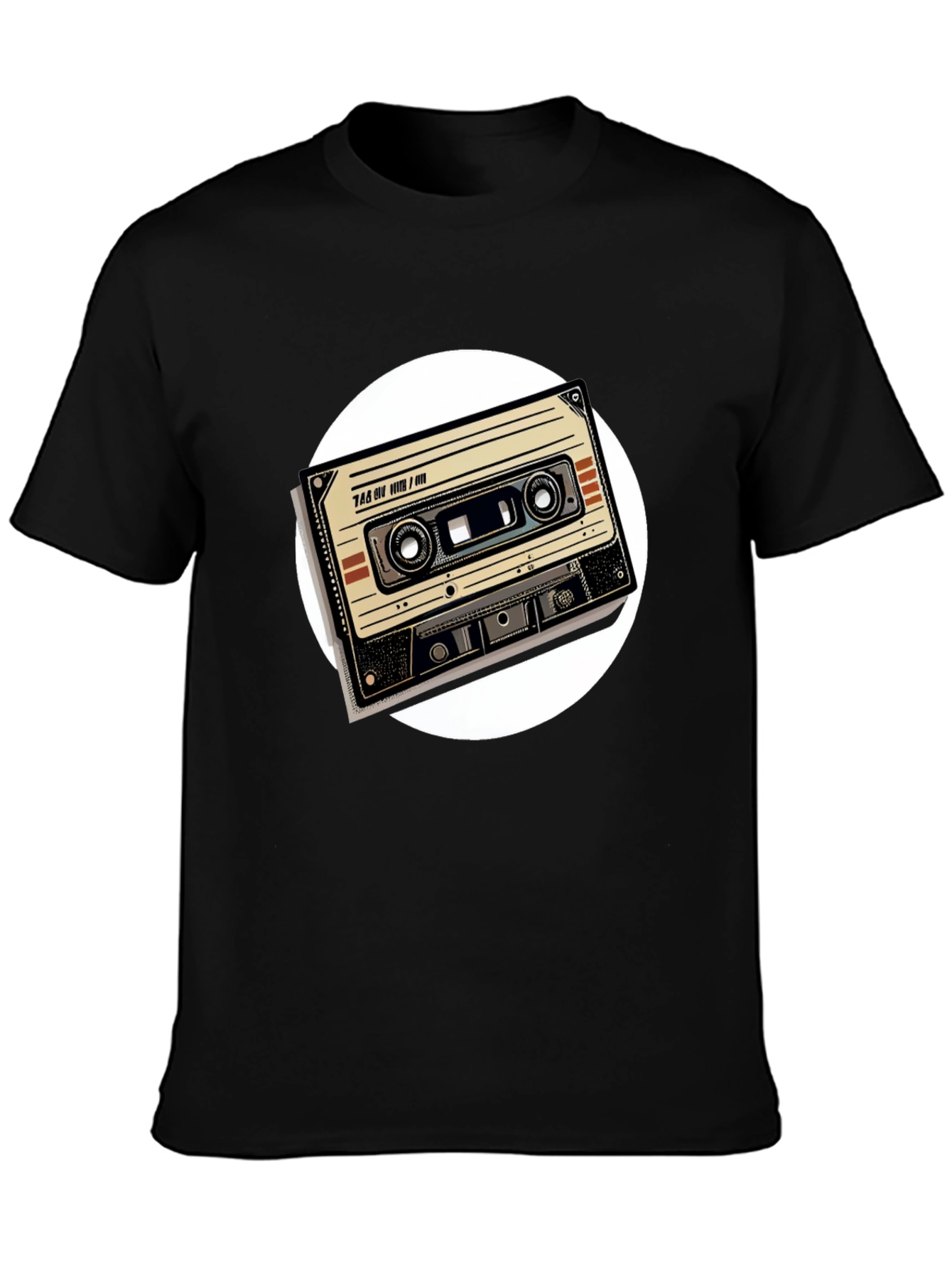 Black Retro Cassette Tape Graphic Tee - Black view 3
