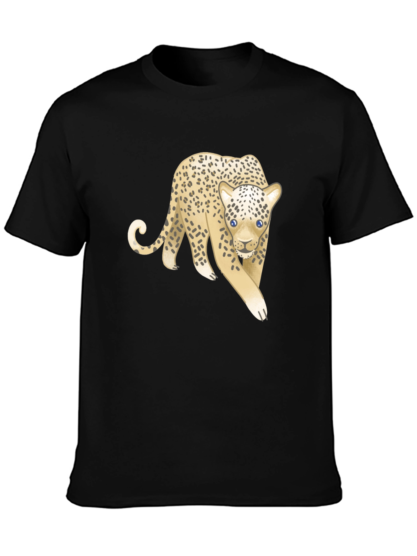 Black Leopard Graphic Tee - Unisex Black T-Shirt view 3