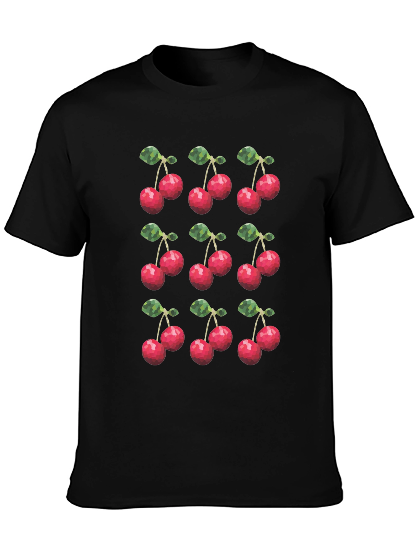 Black Cherry Print Black T-Shirt view 3