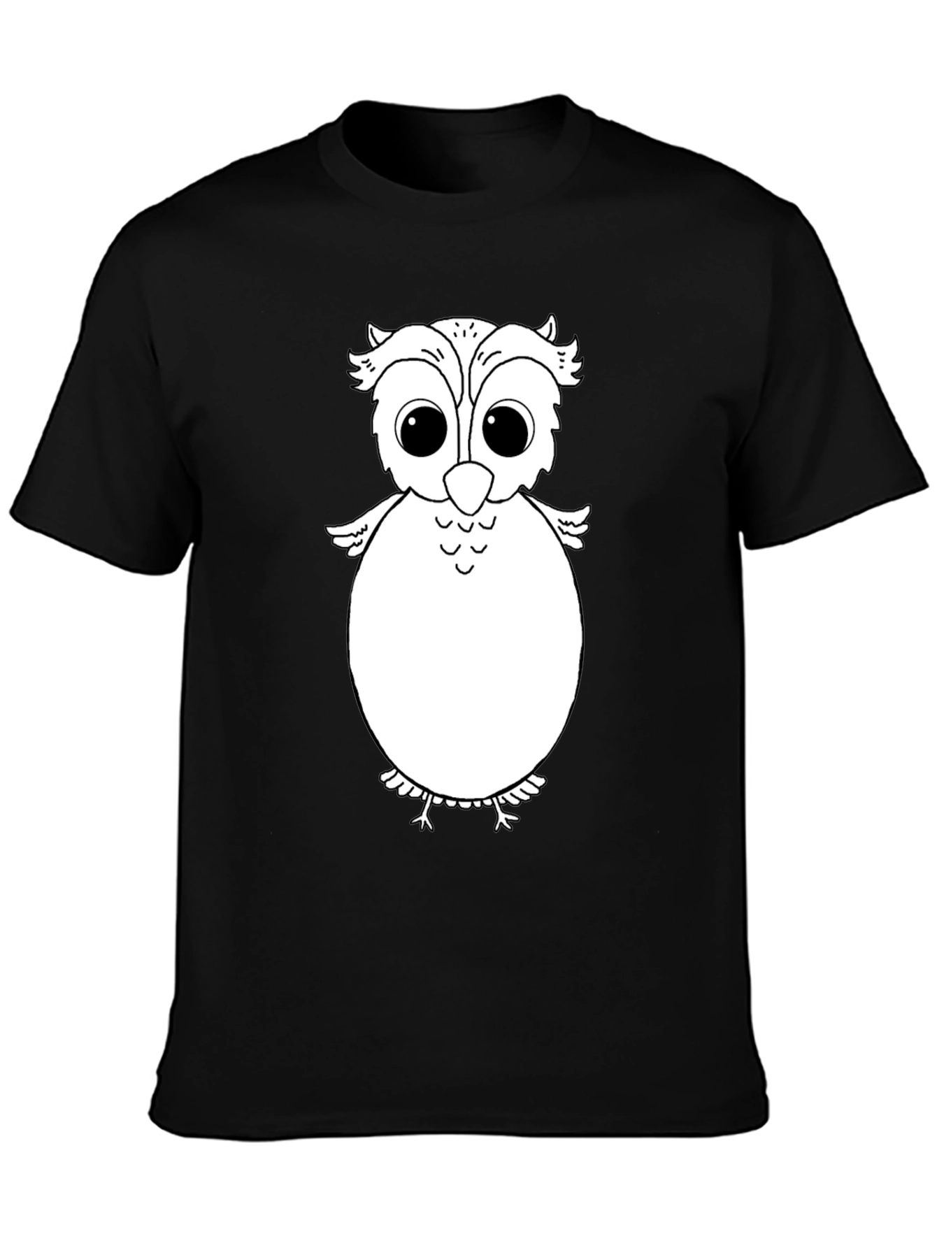 Black Owl Graphic Tee - Black Cotton Comfort view 3