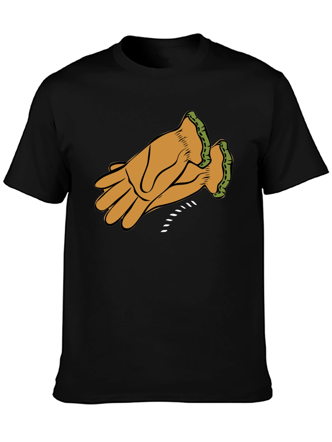 Black Leather Glove Graphic Tee - Black view 3