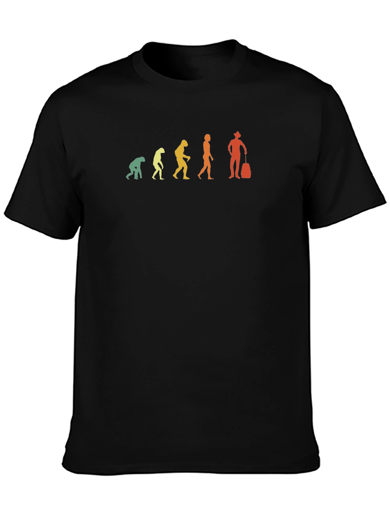 Black Evolution of Travel T-Shirt - Black Cotton Tee view 3