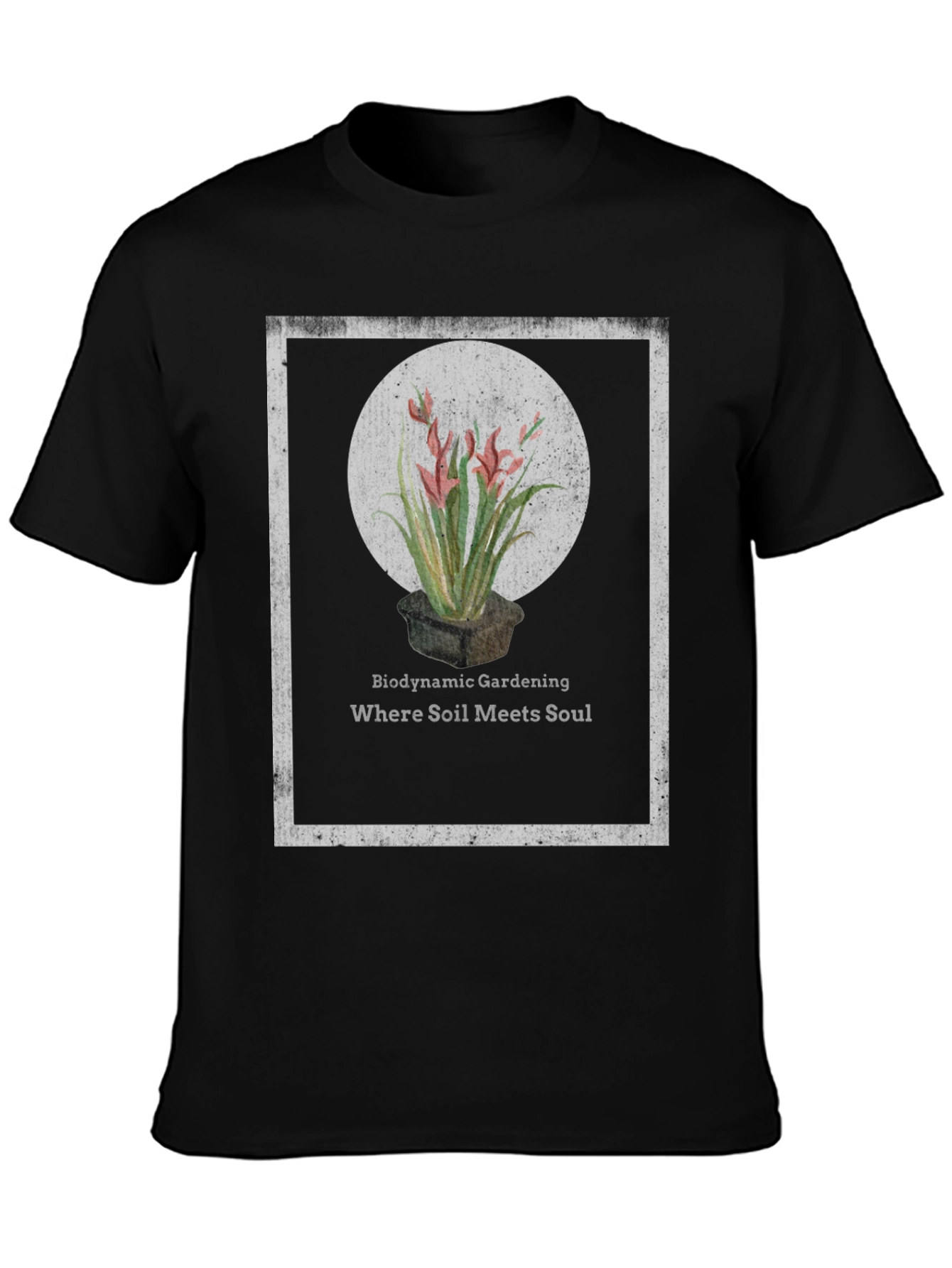 Black Biodynamic Gardening T-Shirt: Soil Meets Soul view 3