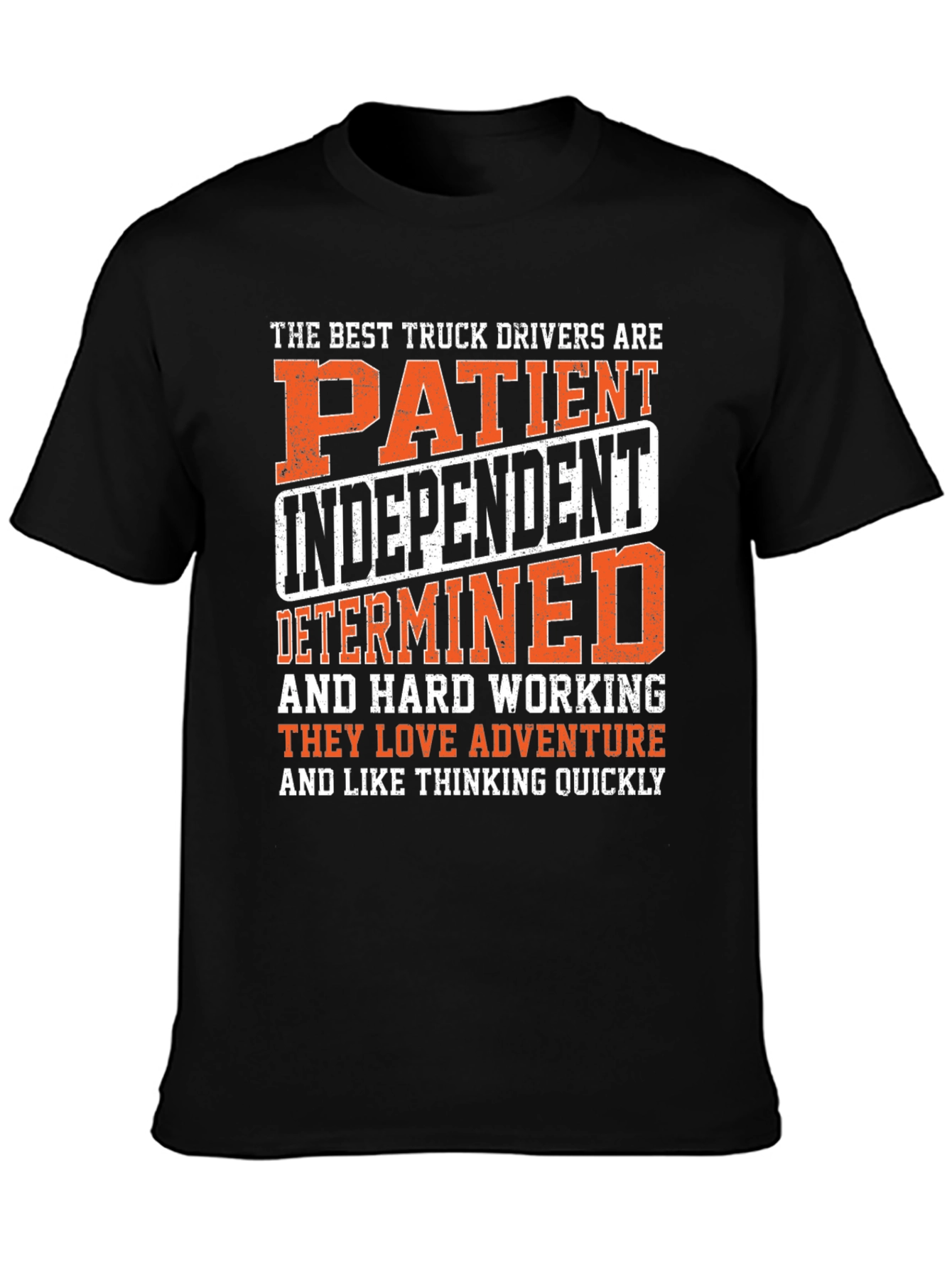 Black Truck Driver Graphic Tee: Patient, Independent, Determined view 3