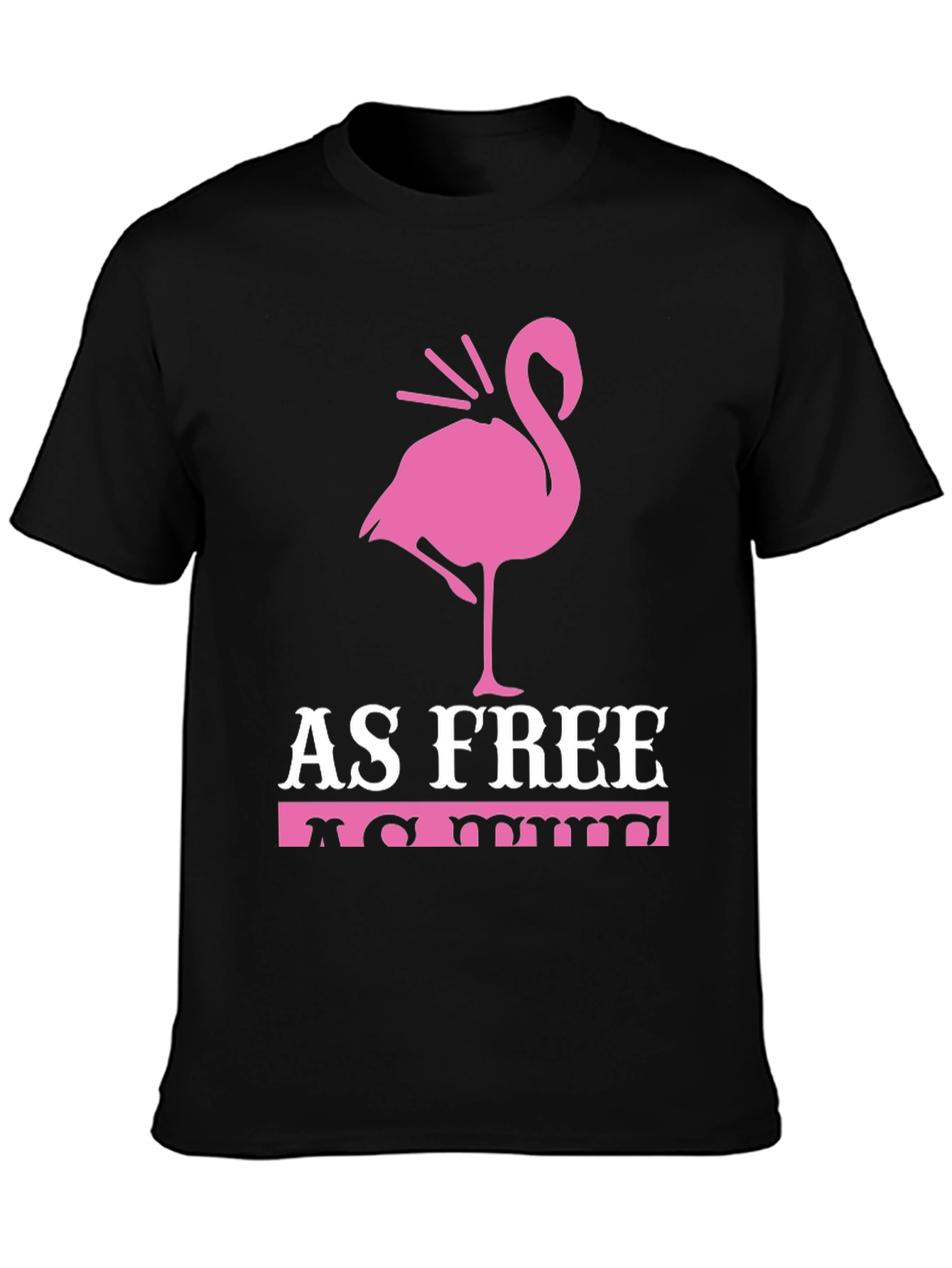 Black As Free As Me Flamingo Graphic Tee view 3