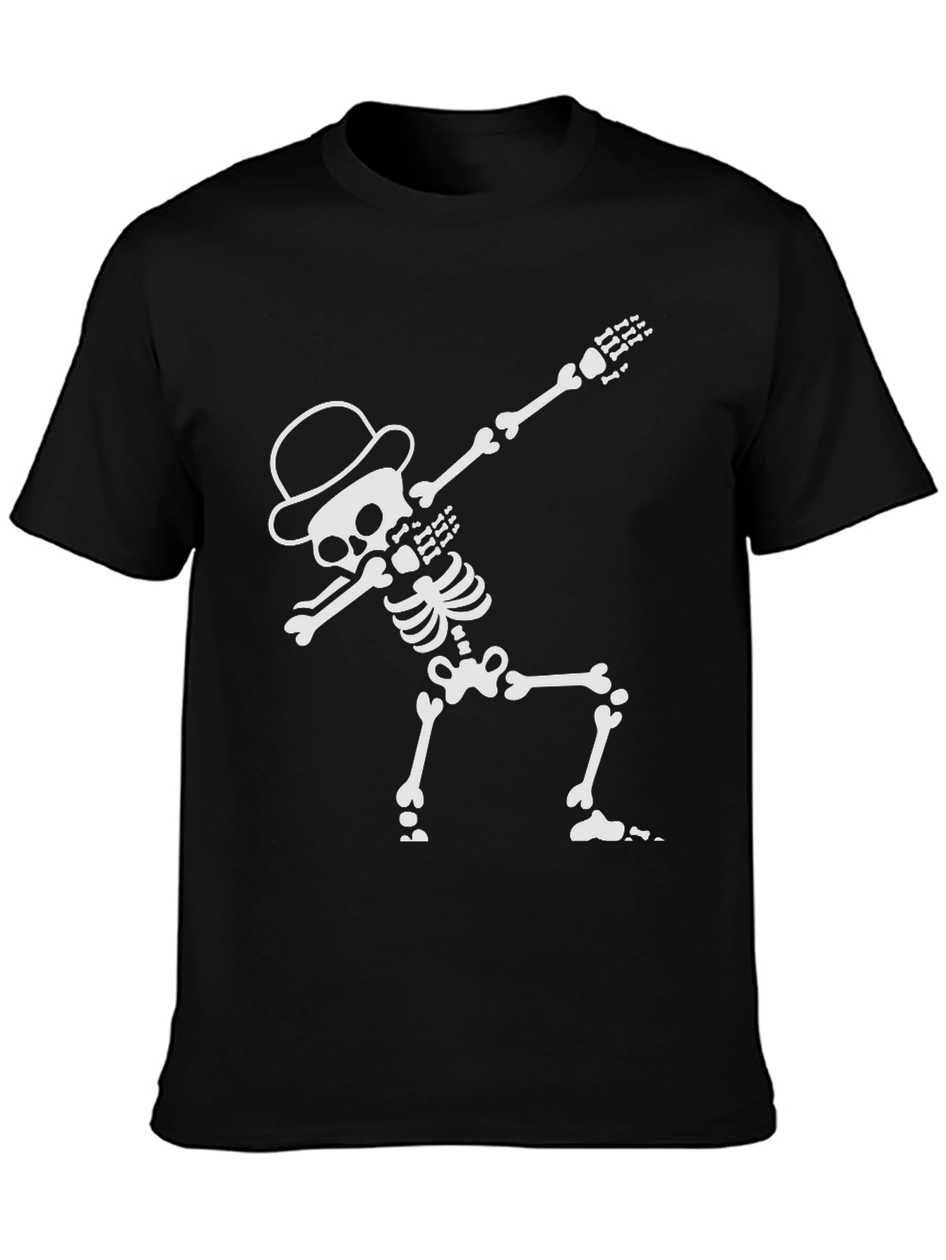 Black Dabbing Skeleton T-Shirt - Cool Halloween Tee view 3