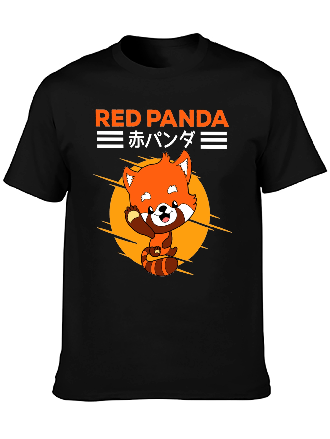 Black Red Panda Graphic Tee - Cute Anime Style view 3