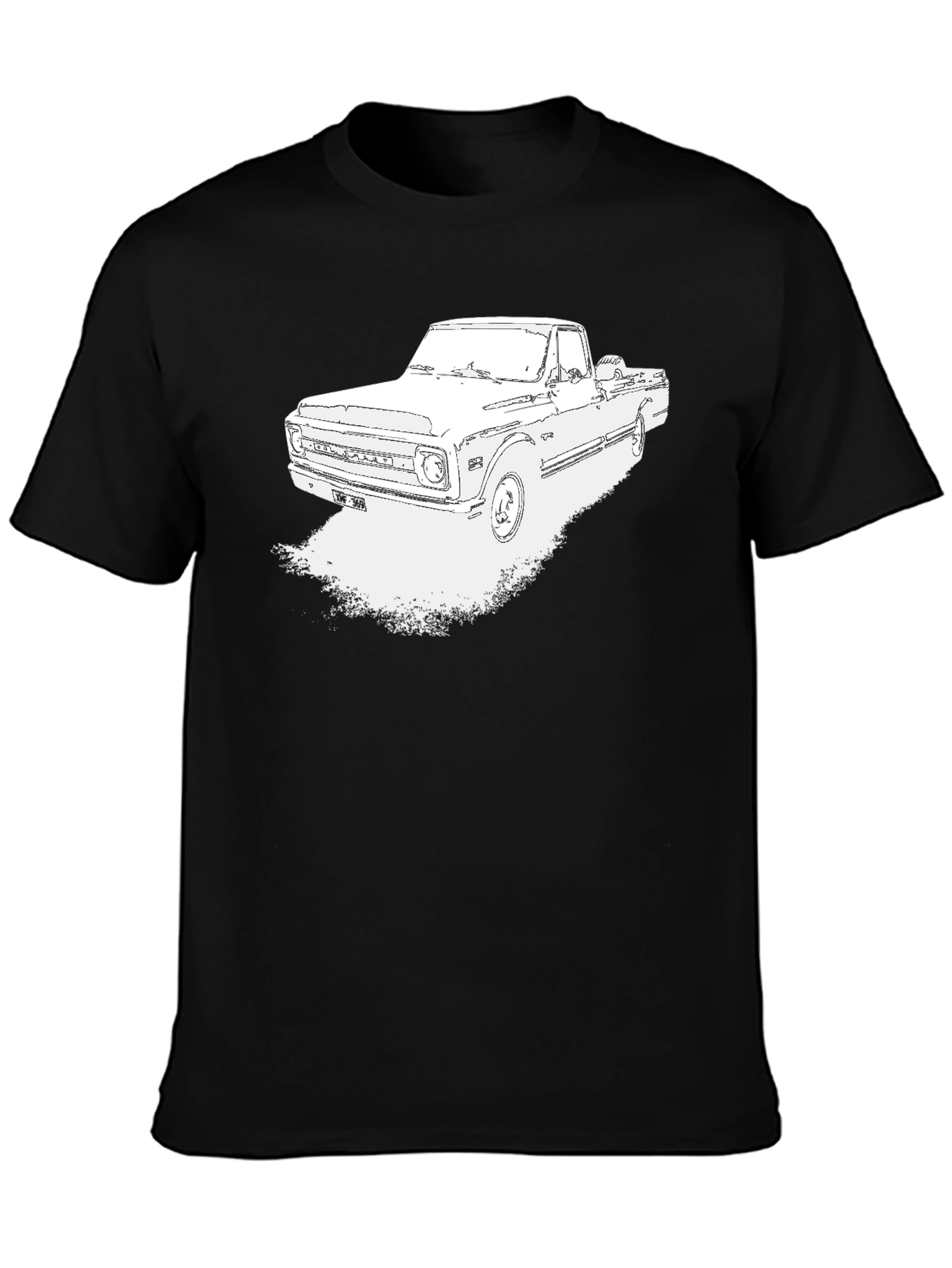 Black Vintage Truck Graphic Tee - Classic Car T-Shirt view 3