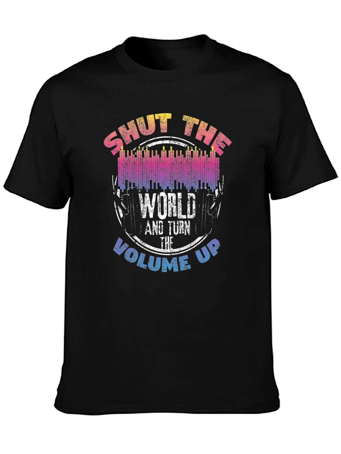 Black Shut The World Up Graphic T-Shirt view 3