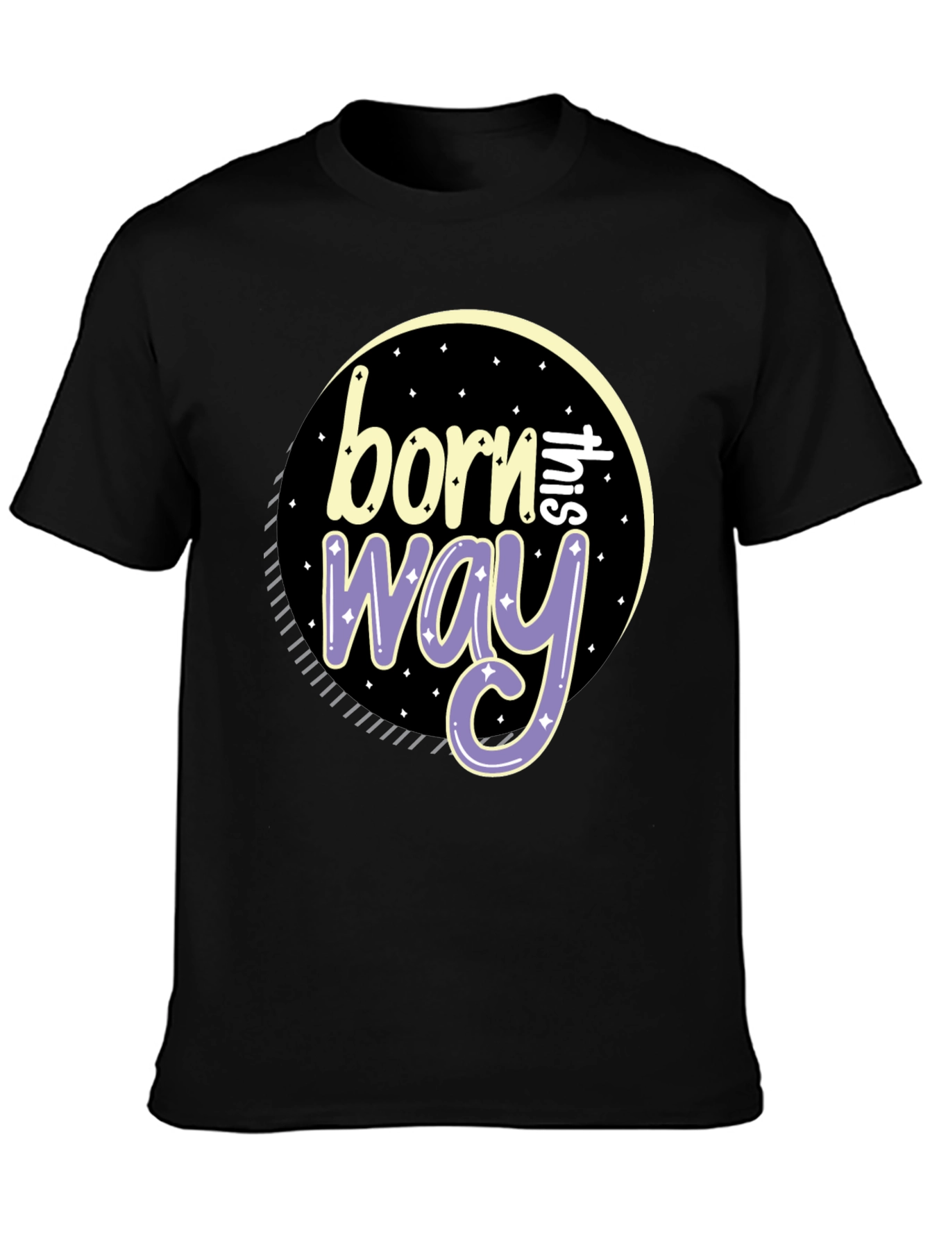 Black Born This Way Graphic Tee - Stylish Comfort view 3