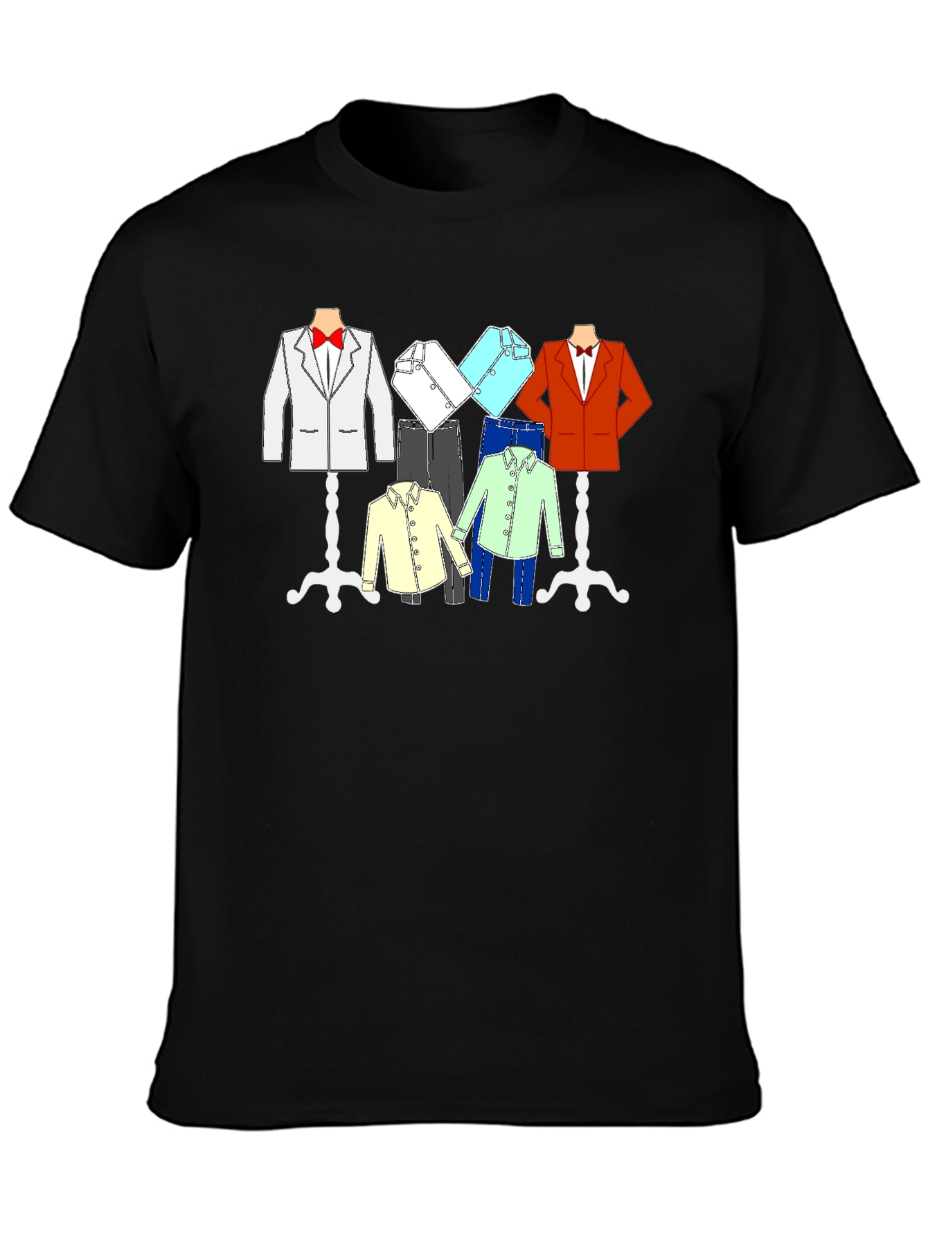 Black Stylish Clothing Rack Graphic T-Shirt view 3