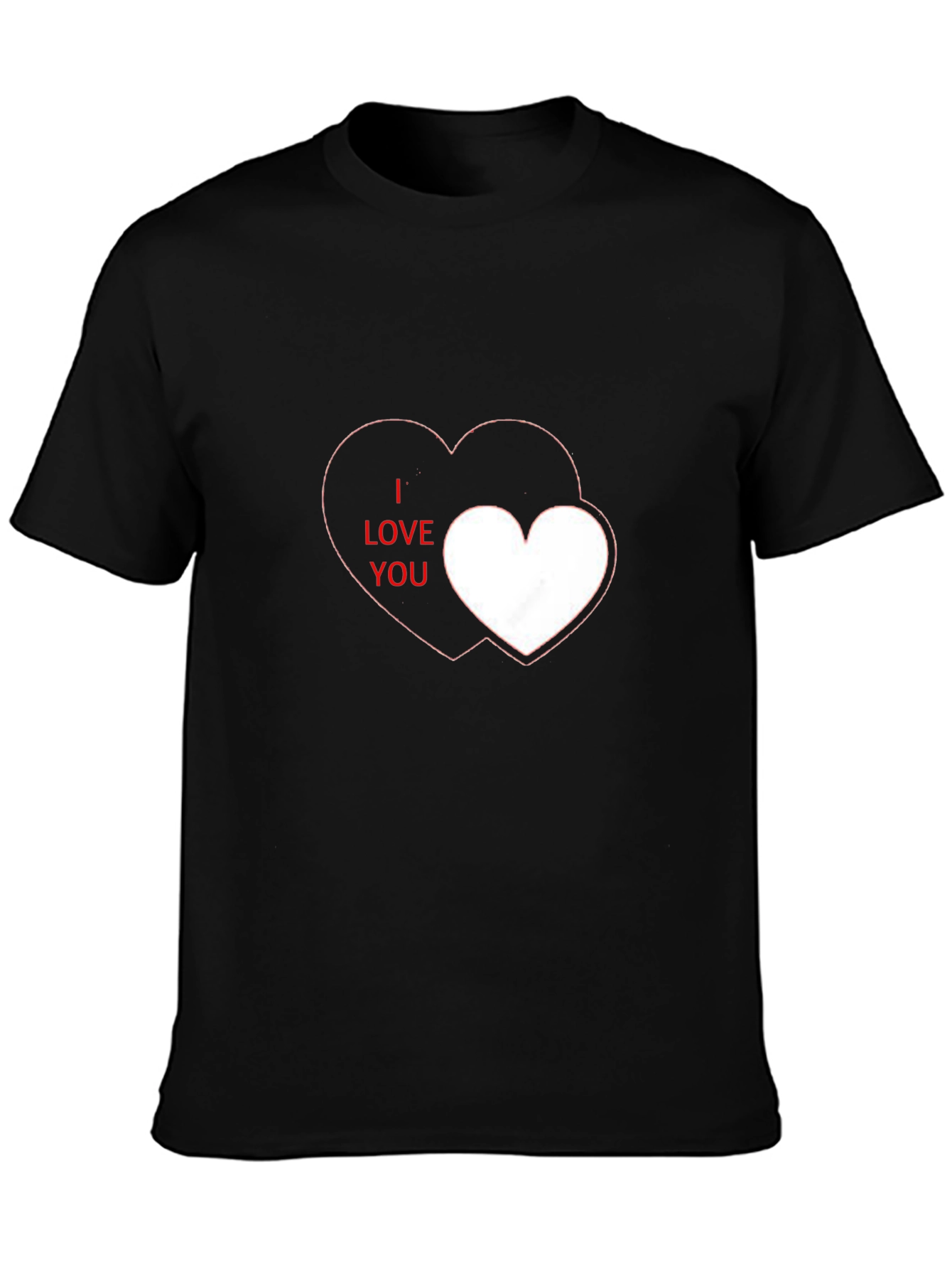 Black I Love You Heart Graphic Tee - Black view 3