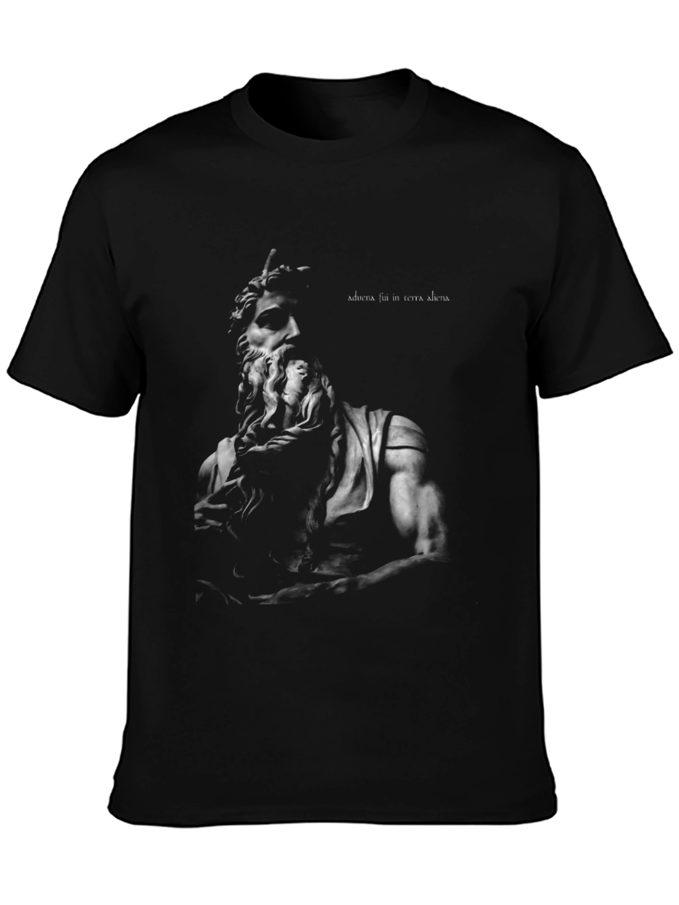 Black Statue Graphic Black T-Shirt - Modern Urban Style view 3