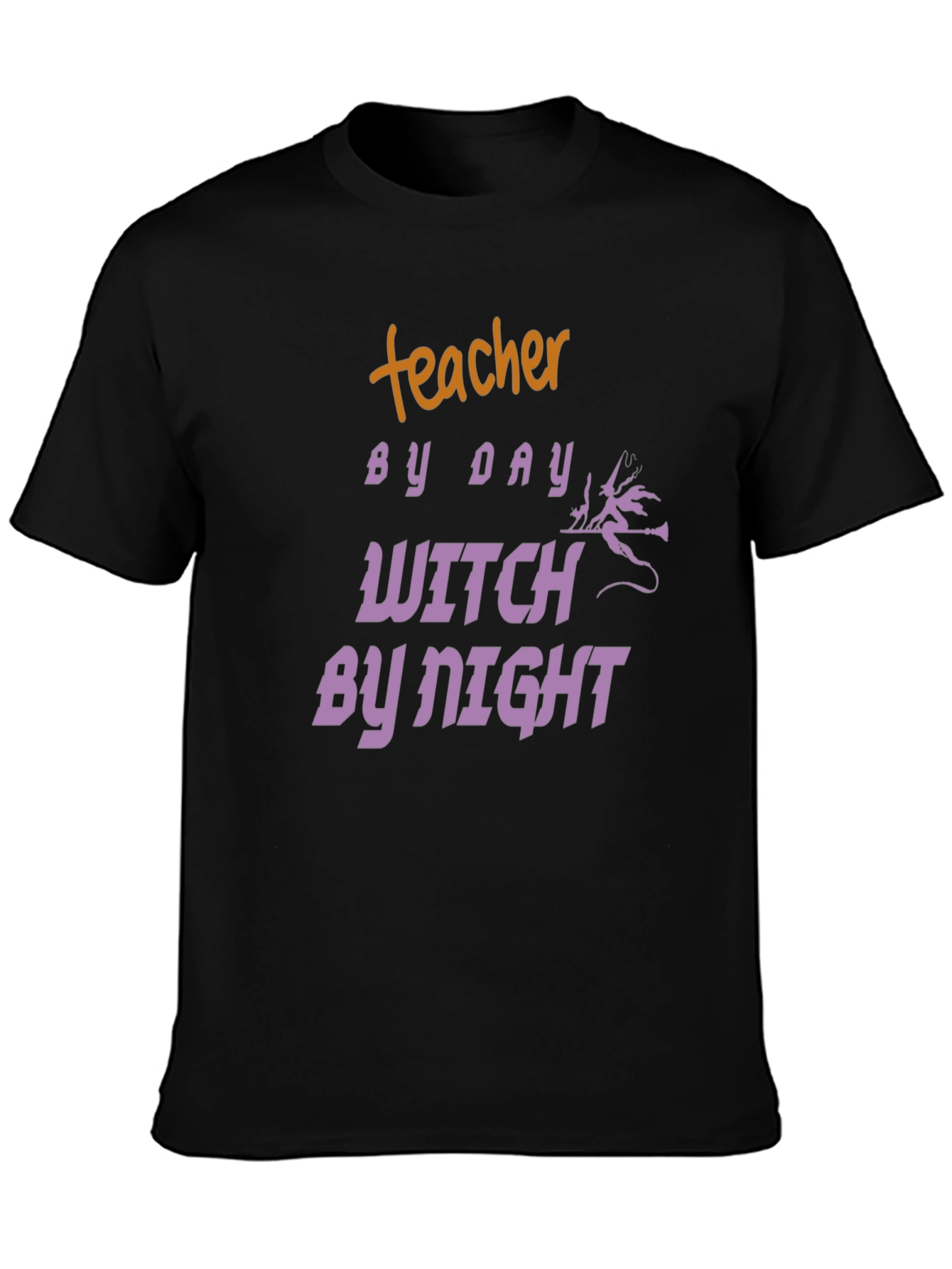 Black Teacher By Day Witch By Night Graphic Tee view 3