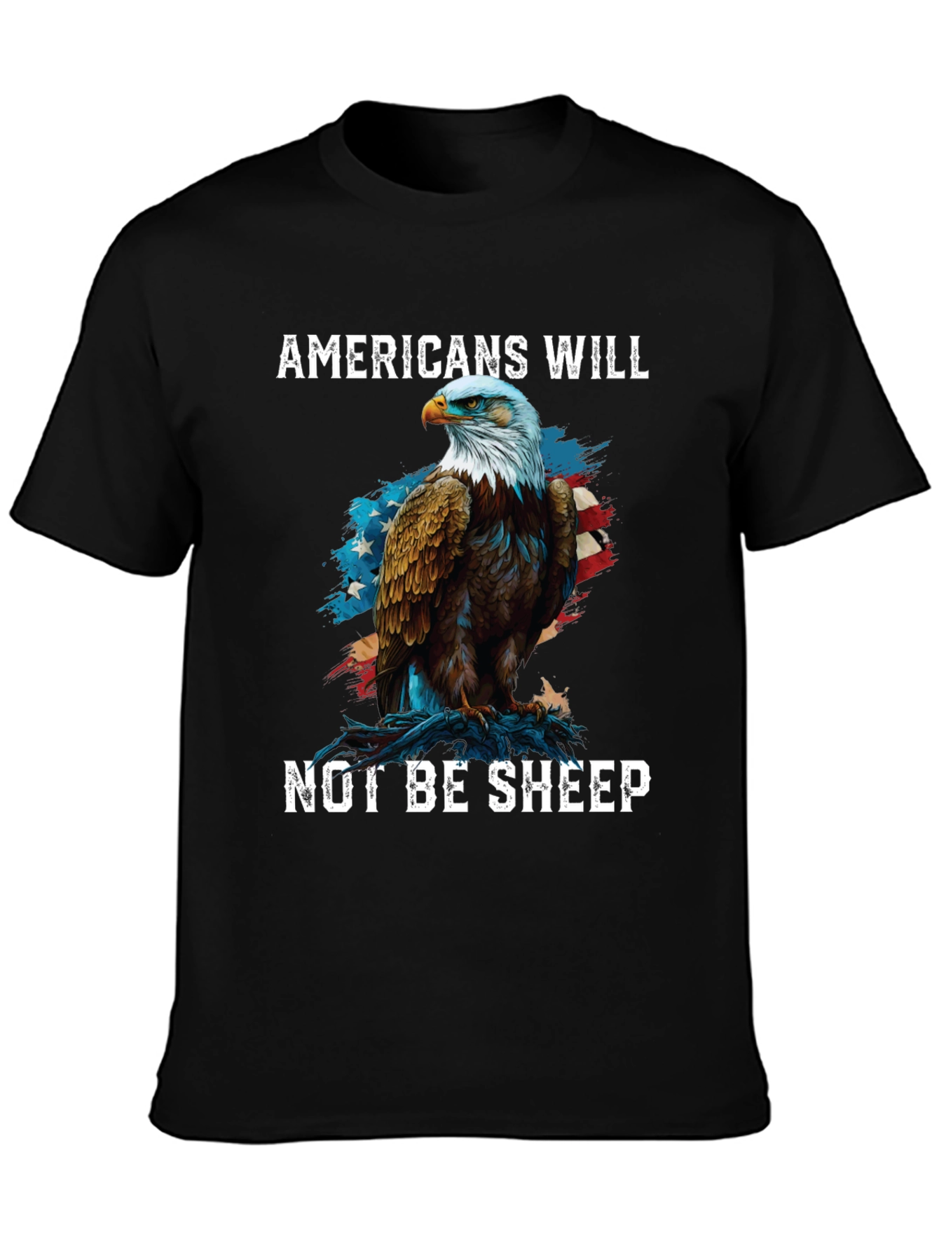 Black Americans Will Not Be Sheep Eagle Graphic Tee view 3