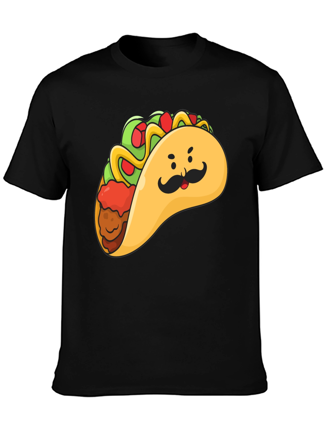 Black Taco Man Graphic Tee - Funny Foodie T-Shirt view 3