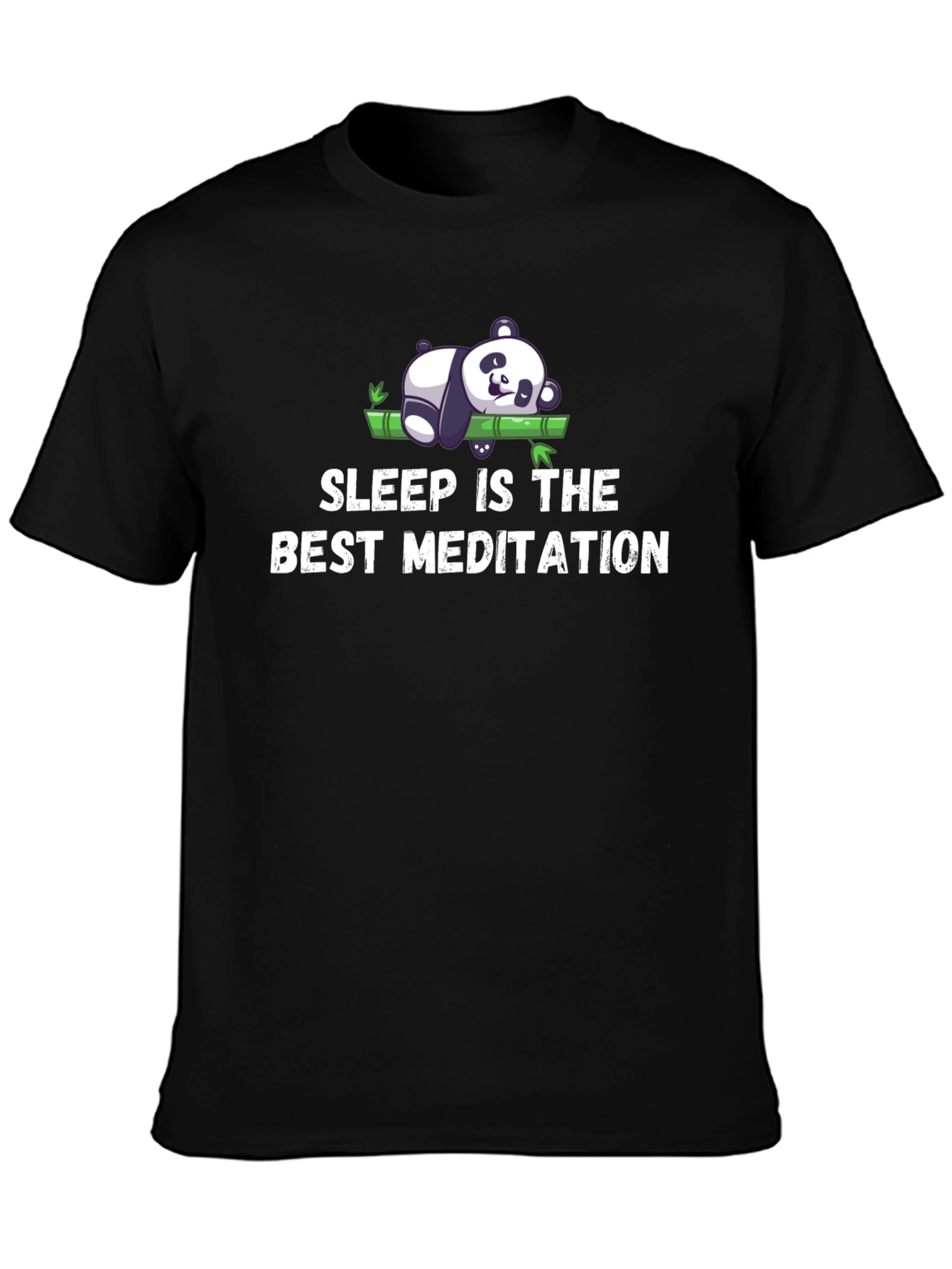 Black Sleep is the Best Meditation Black T-Shirt view 3