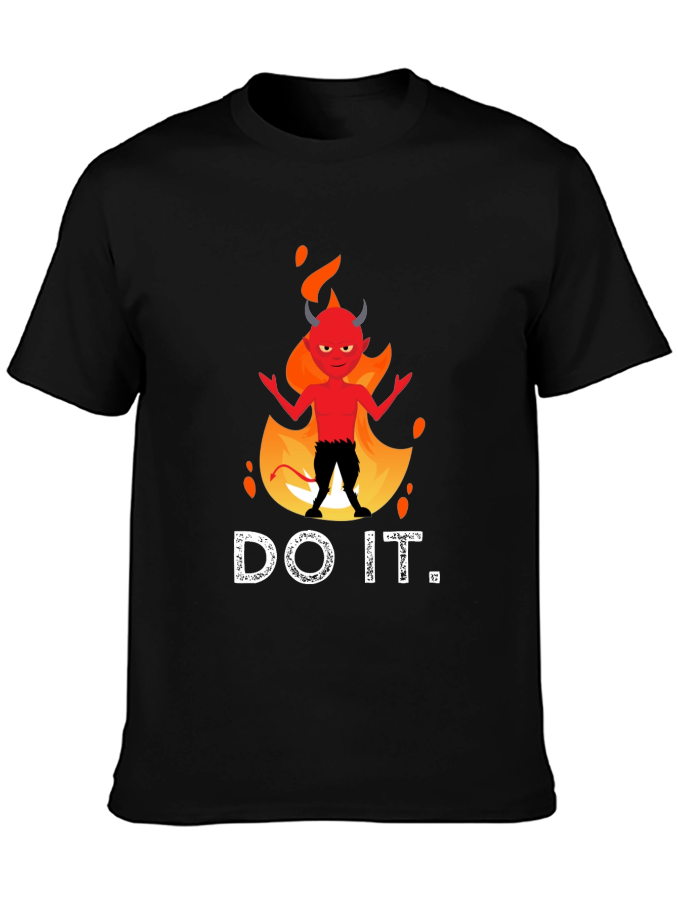 Black Do It Devil T-Shirt - Funny Graphic Tee view 3