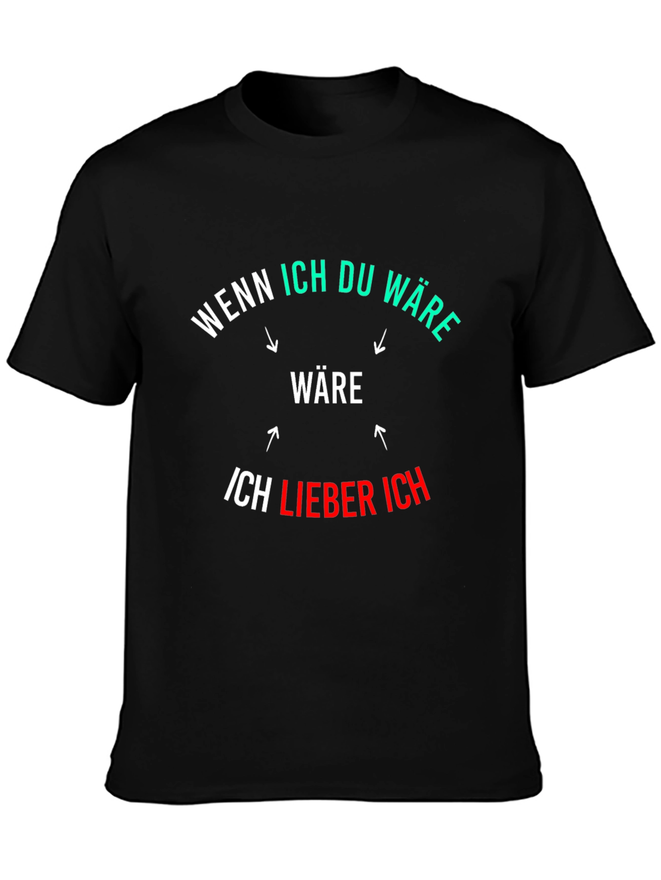 Black Funny German Phrase Graphic Black T-Shirt view 3