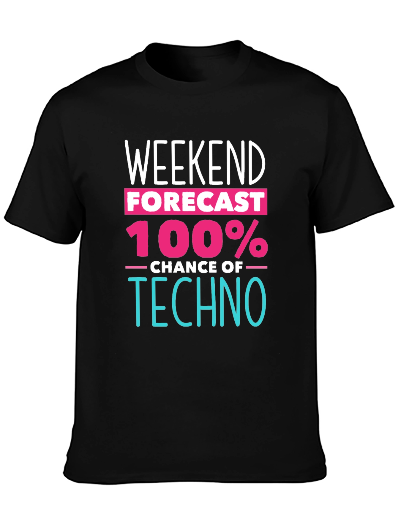 Black Weekend Forecast Techno Music T-Shirt view 3