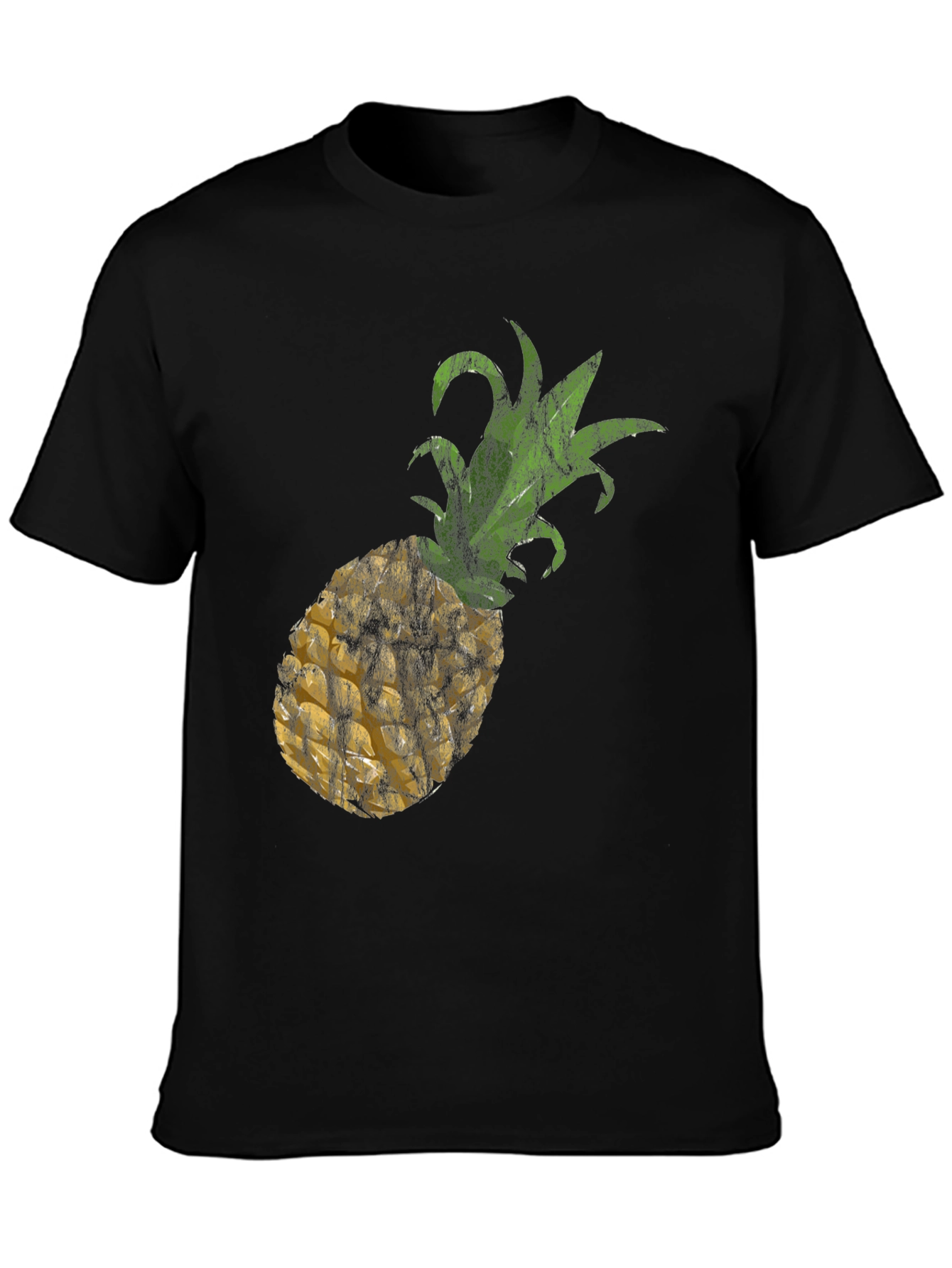 Black Pineapple Print Black Tee view 3