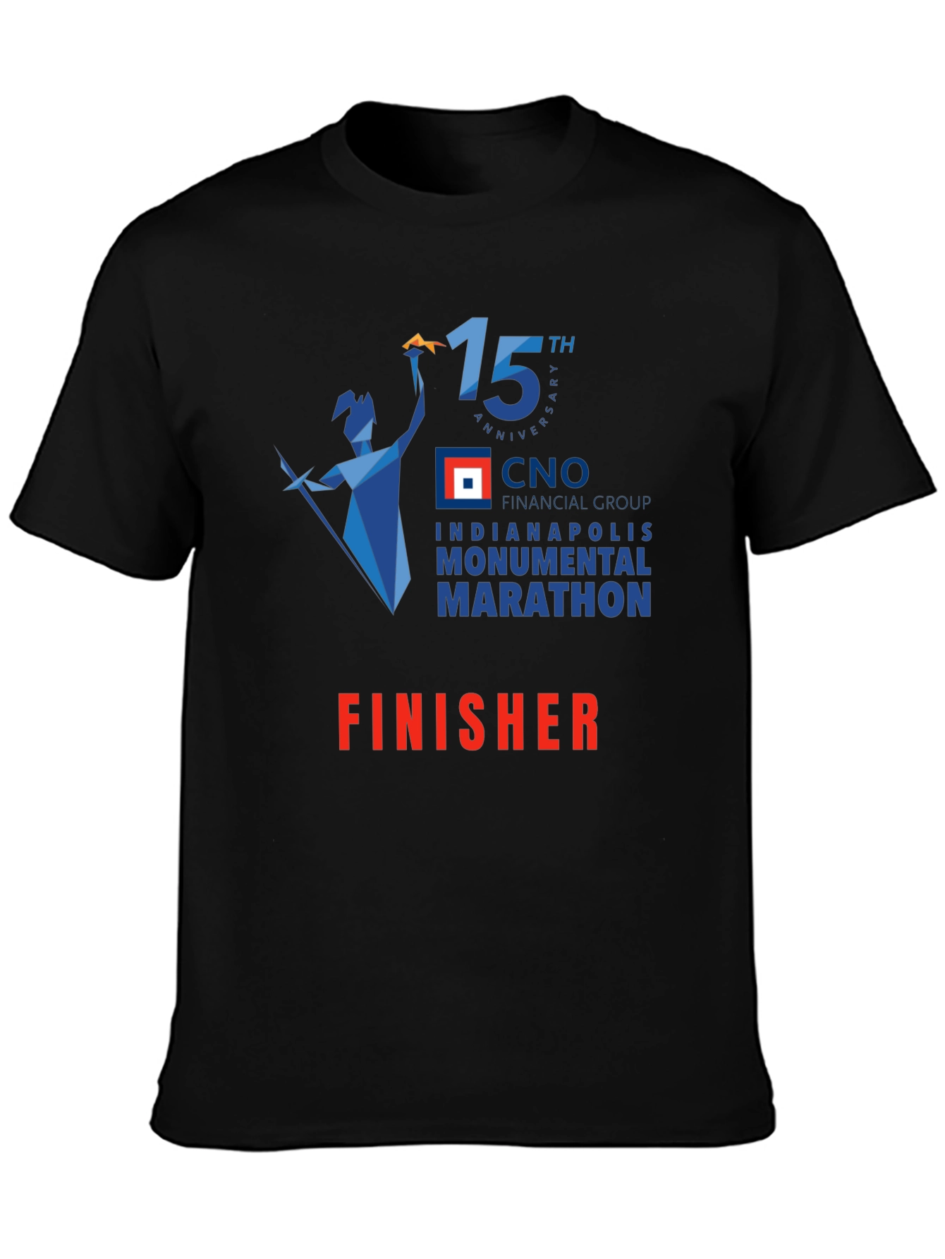 Black Indianapolis Marathon Finisher Black T-Shirt view 3