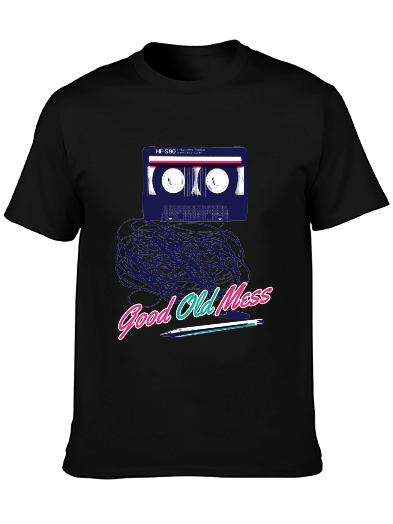Black Retro Cassette Tape T-Shirt - Good Old Mess view 3