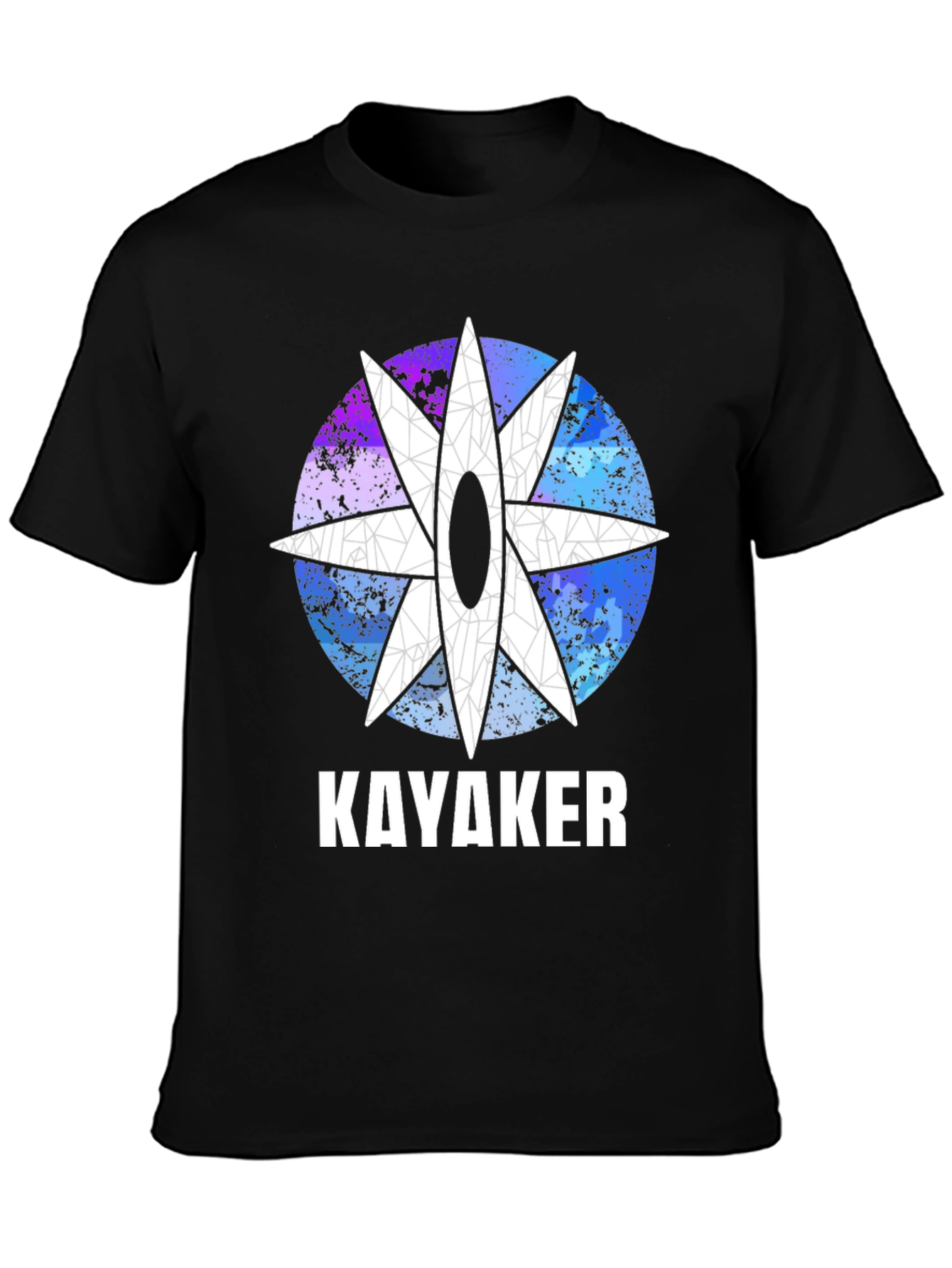 Black Kayaker Graphic T-Shirt - Unique Design view 3