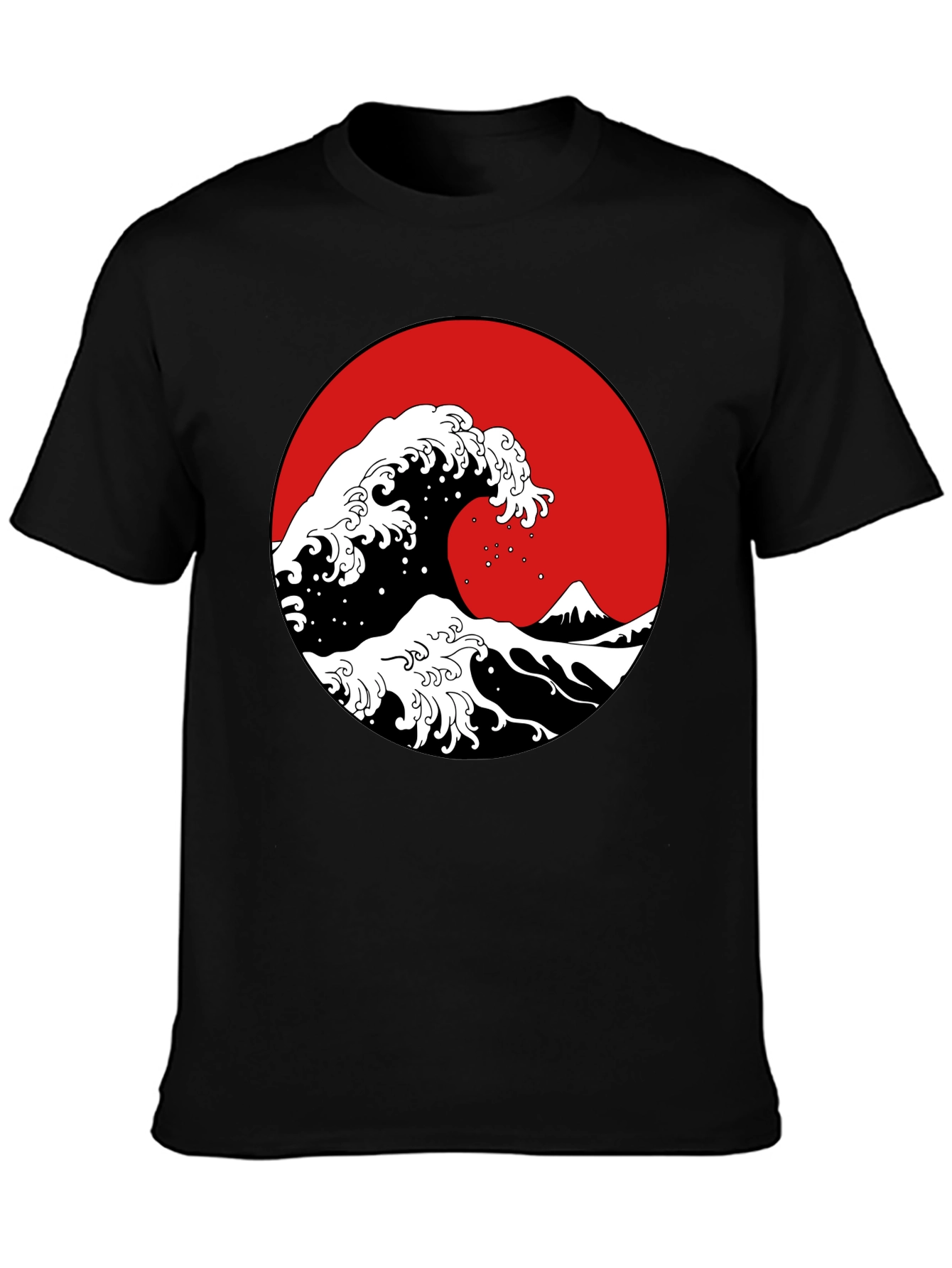 Black Great Wave Graphic Tee -  Classic Japanese Art view 3