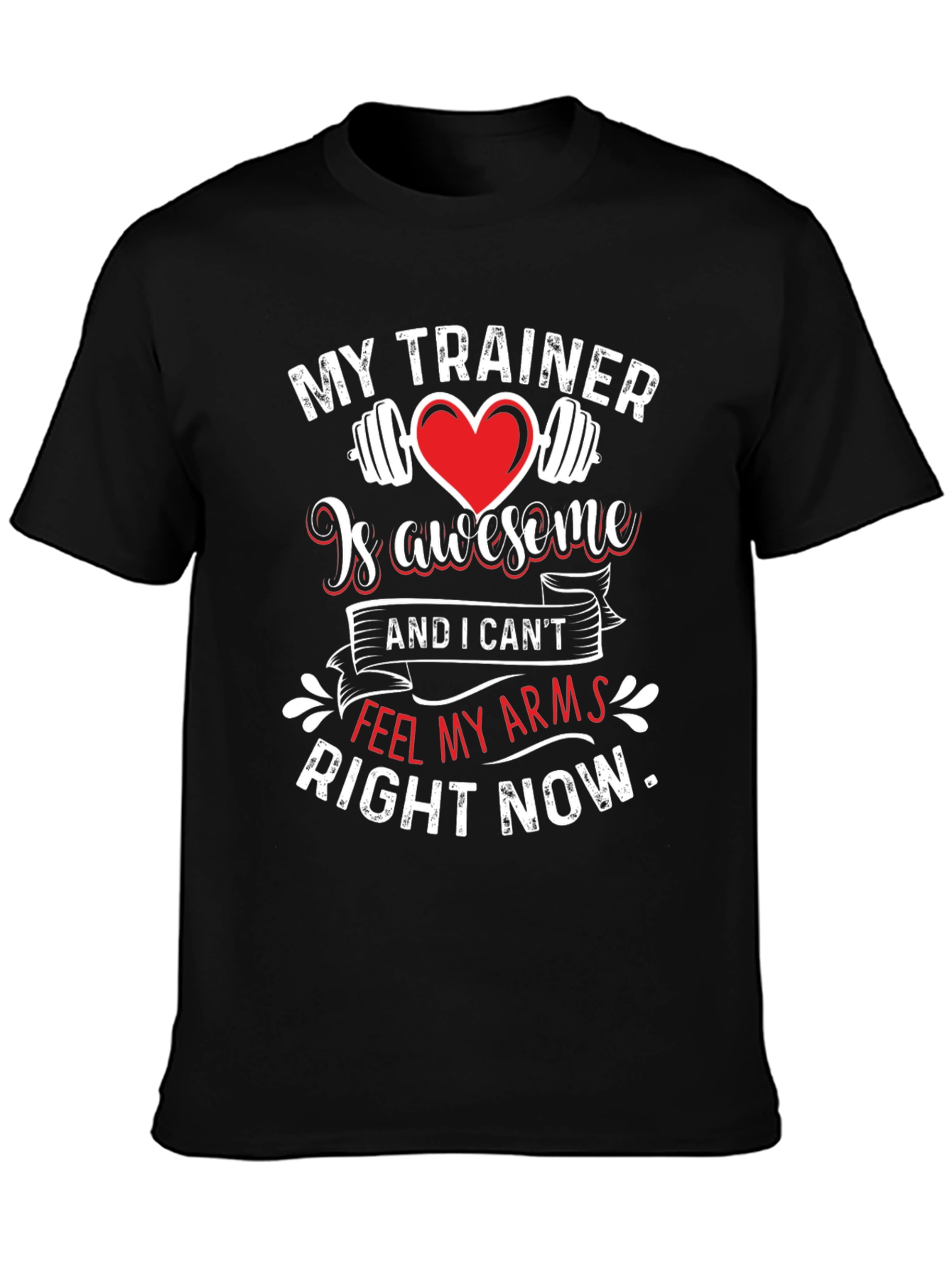 Black Funny Workout Shirt - My Trainer Is Awesome view 3