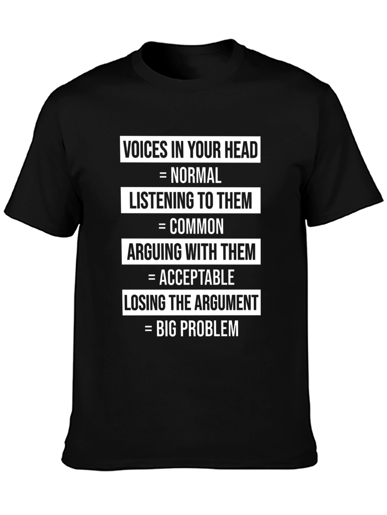 Black Voices In Your Head Funny Graphic T-Shirt view 3