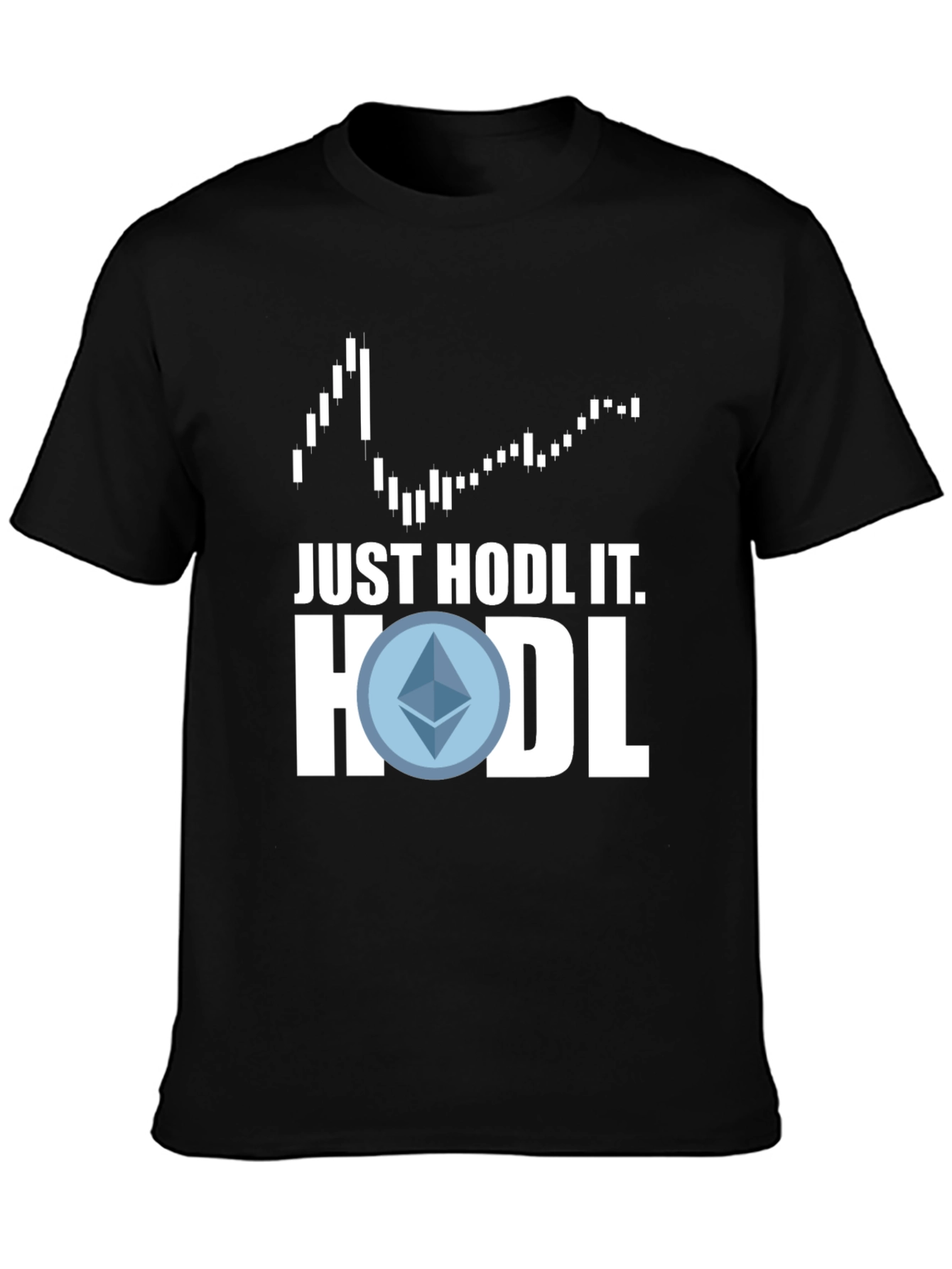 Black Just Hodl It! Crypto Tee view 3