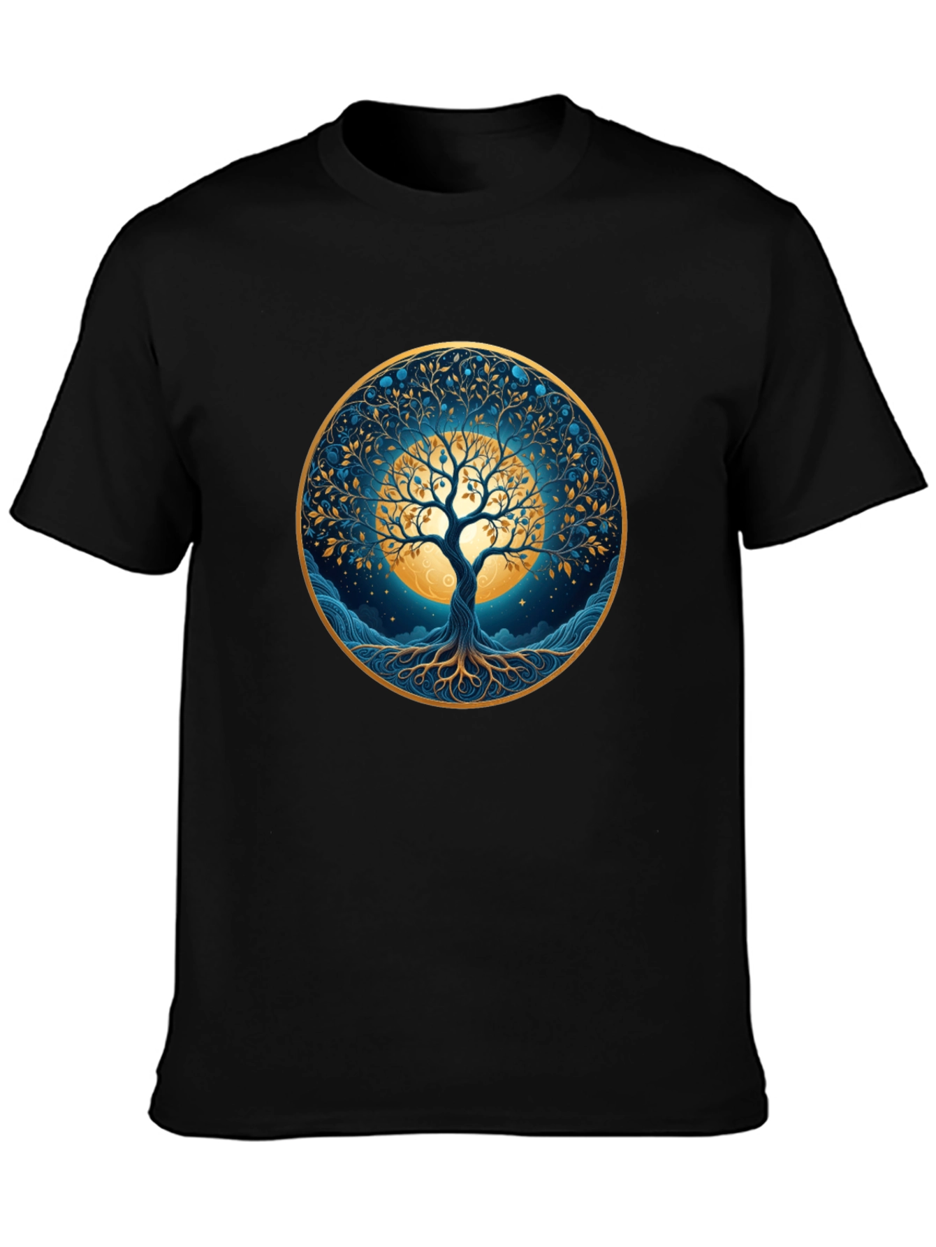 Black Tree of Life Black T-Shirt view 3