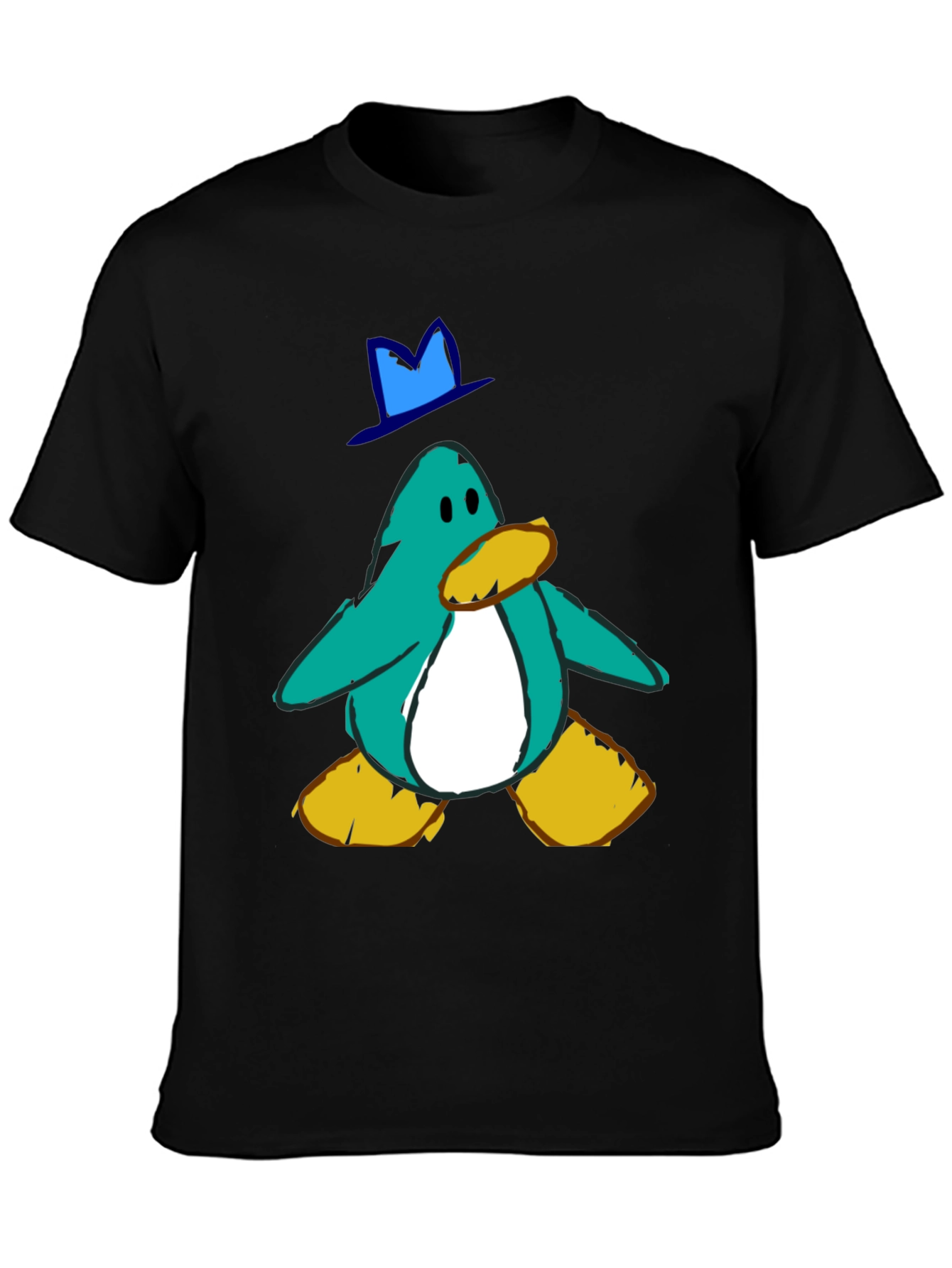Black Penguin T-Shirt - Cartoon Perry the Platypus view 3