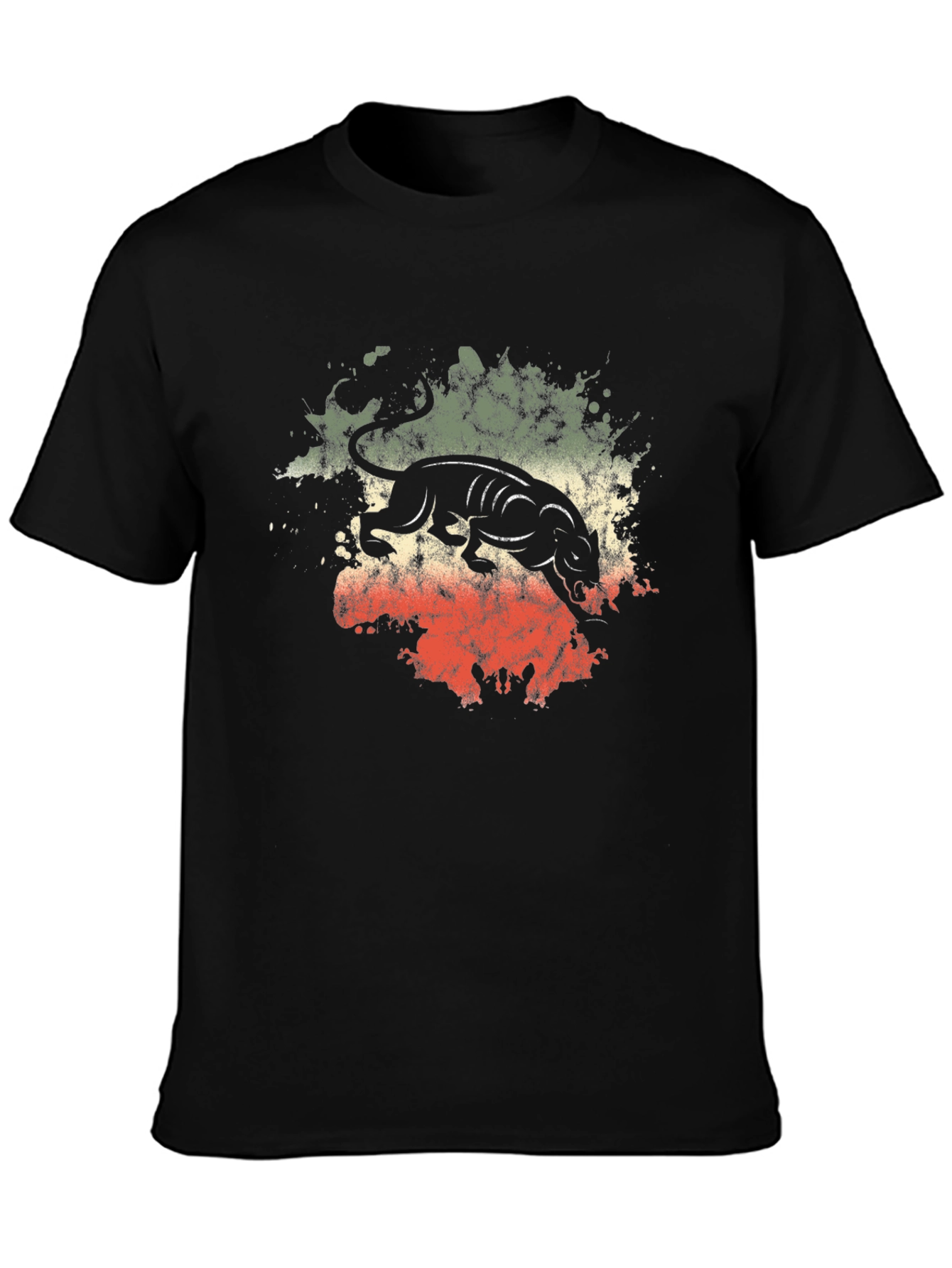 Black Retro Panther Graphic T-Shirt - Black view 3